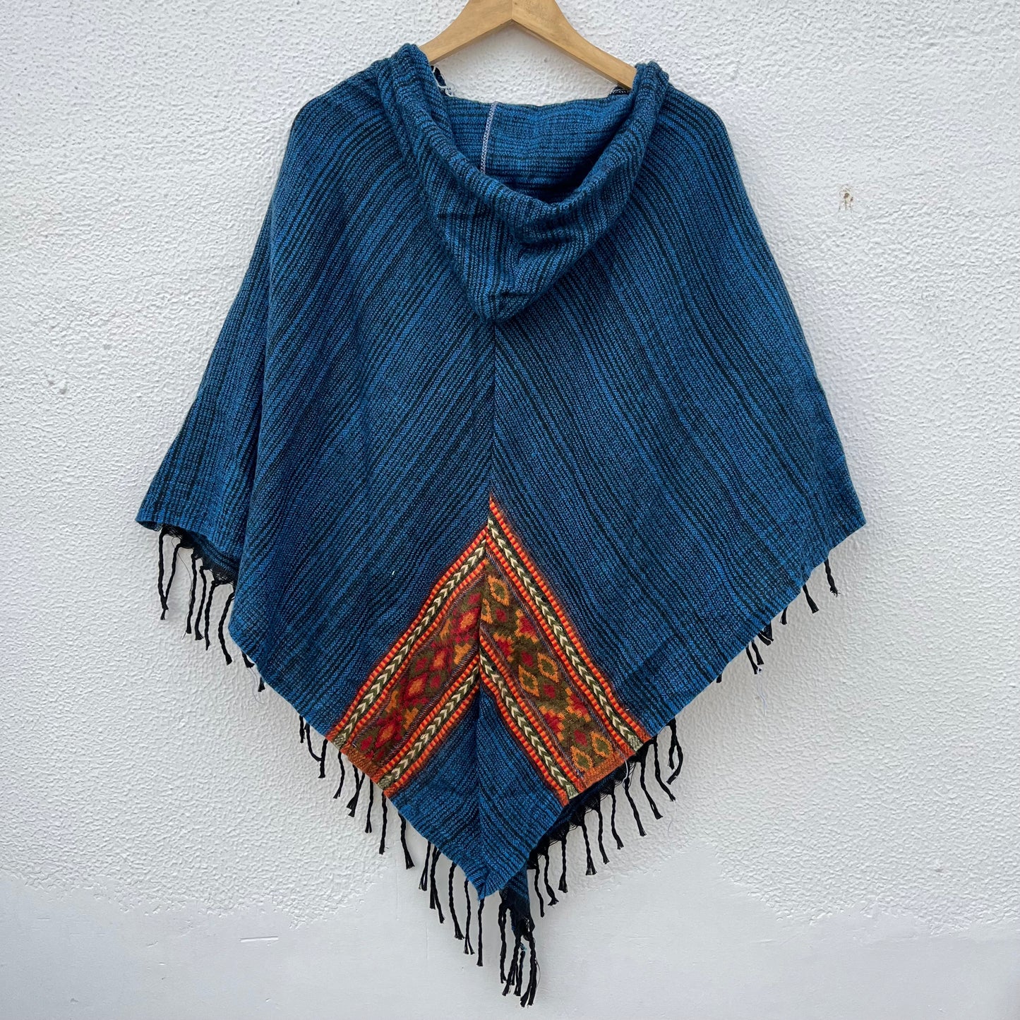 Combo Set - Kullu Poncho + Woollen Pants (Blue)