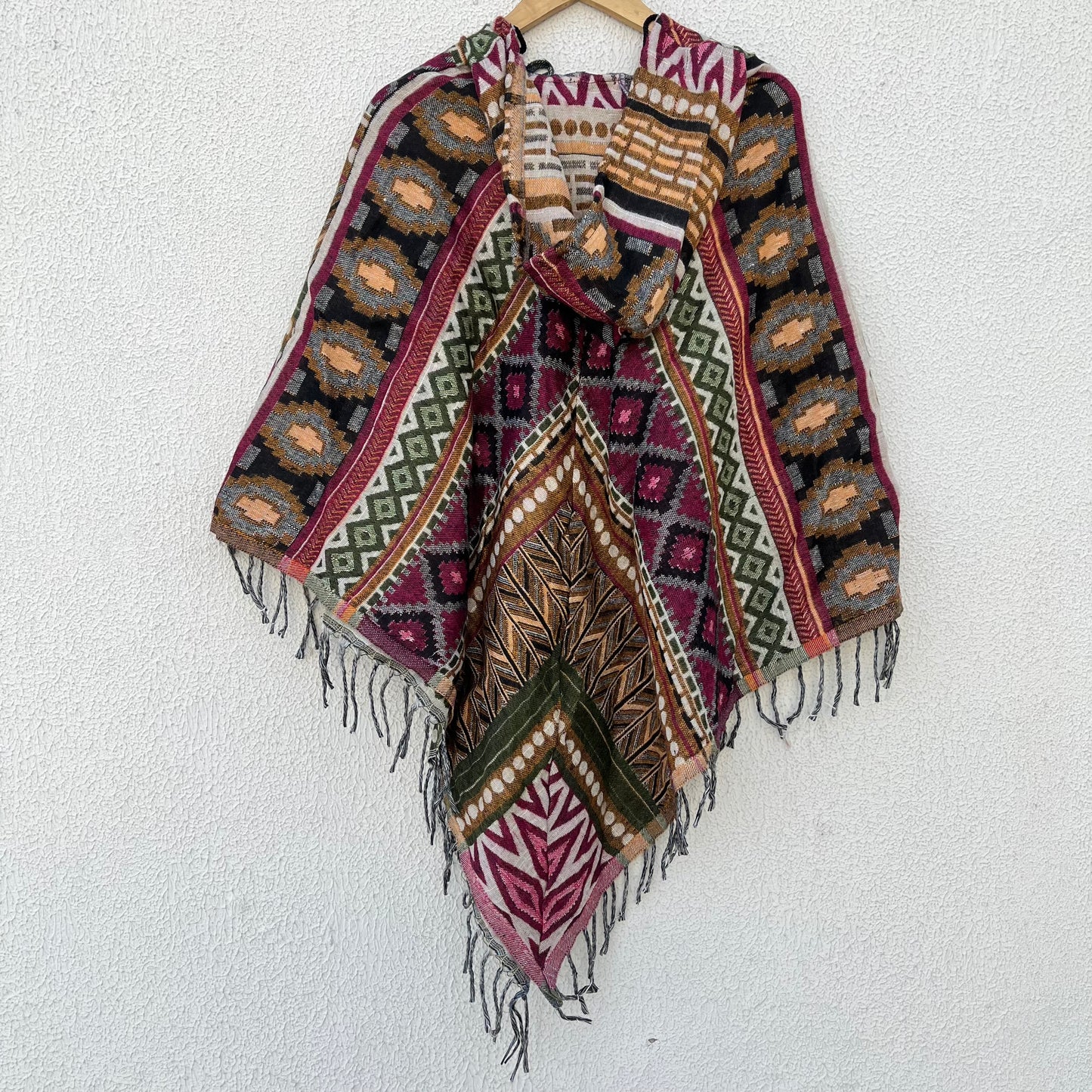 Pahadi Printed Poncho With Hood