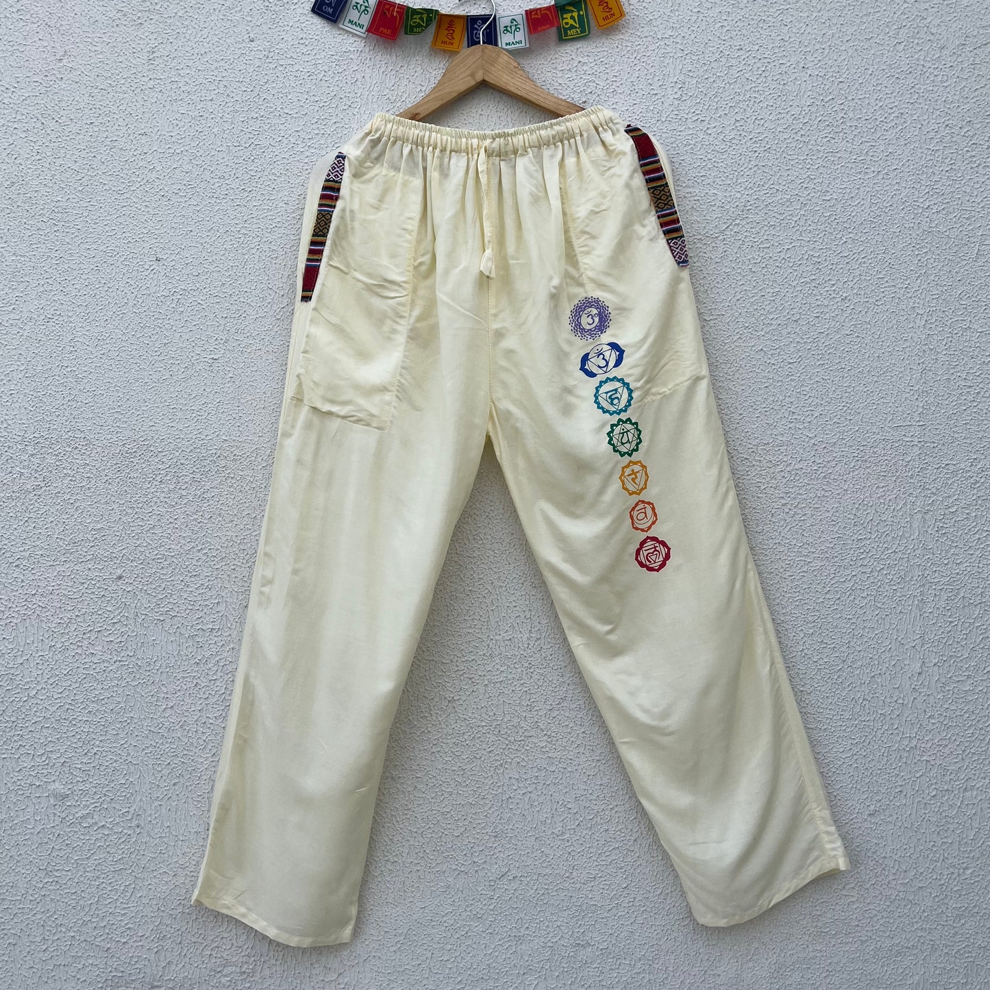 7 Chakra Pants - Cream (Multicolour)