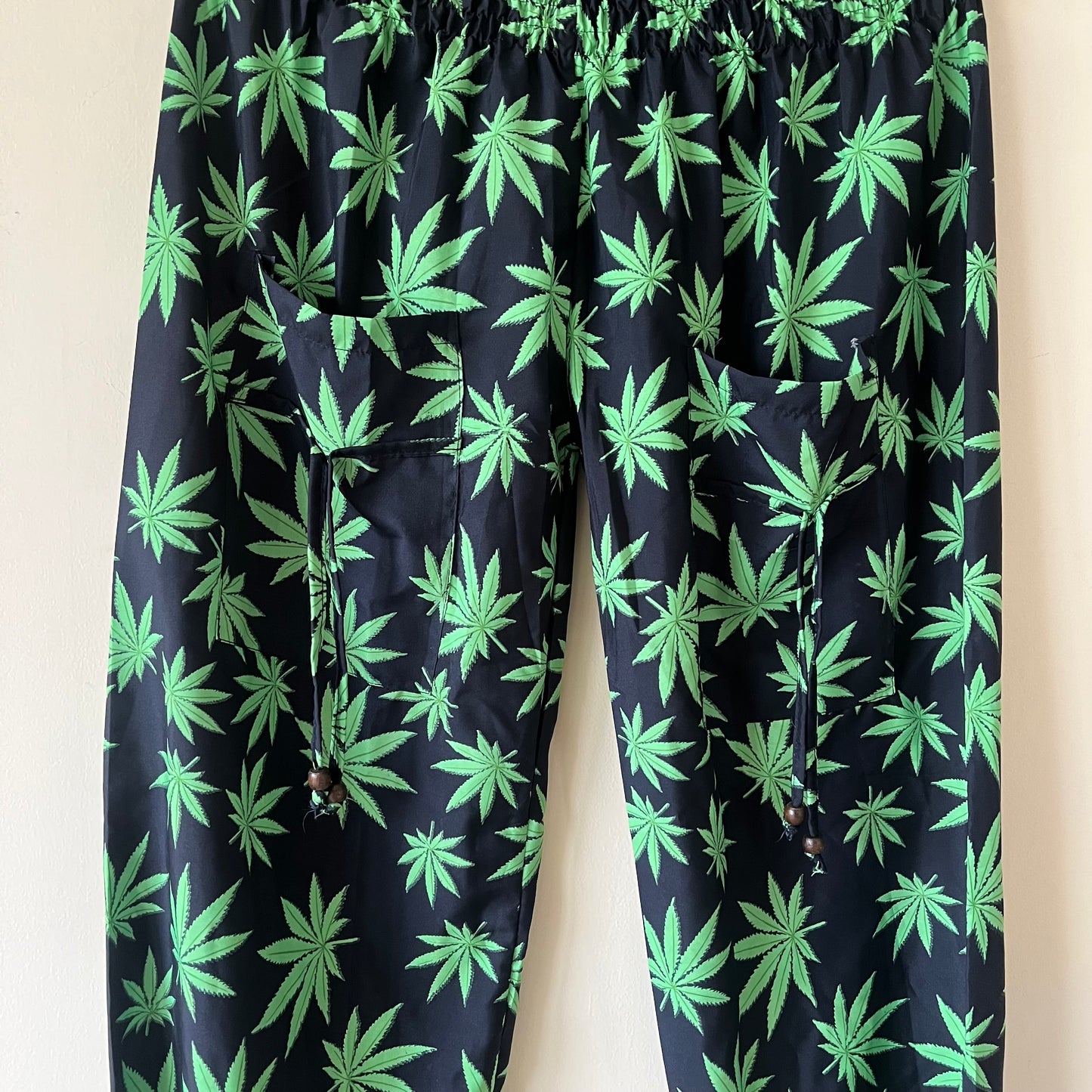 Hemp Leaf Pants - Green (Big Elastic)