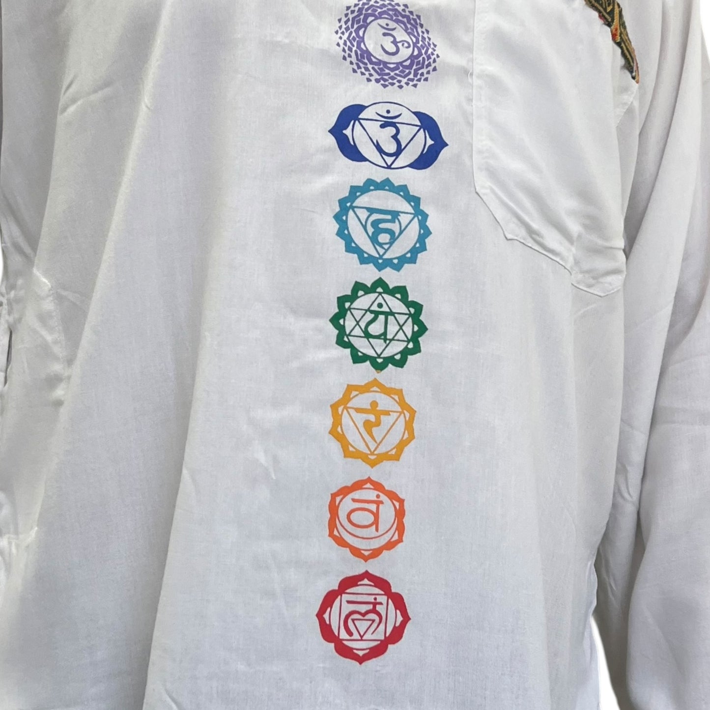 7 Chakra Kurta - White with Pocket