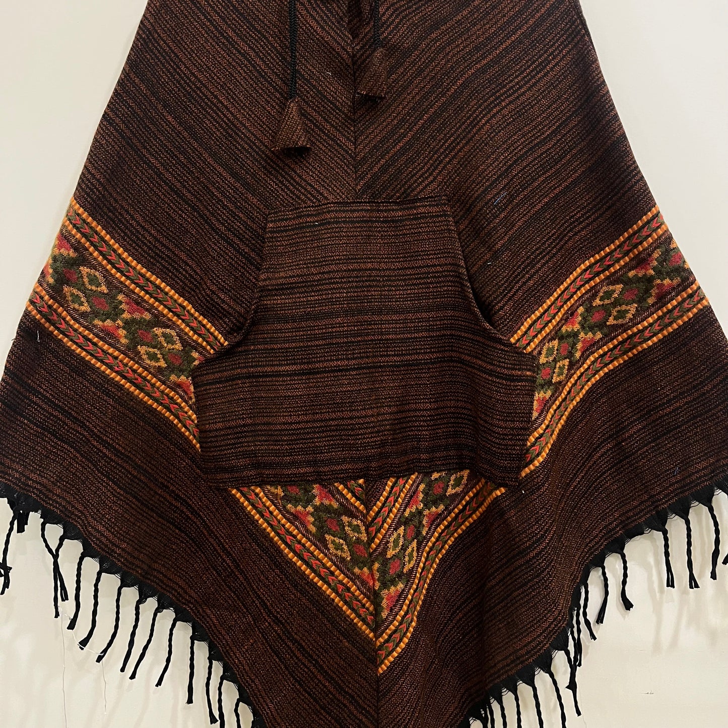 Combo Set - Kullu Poncho + Woollen Pants (Brown)