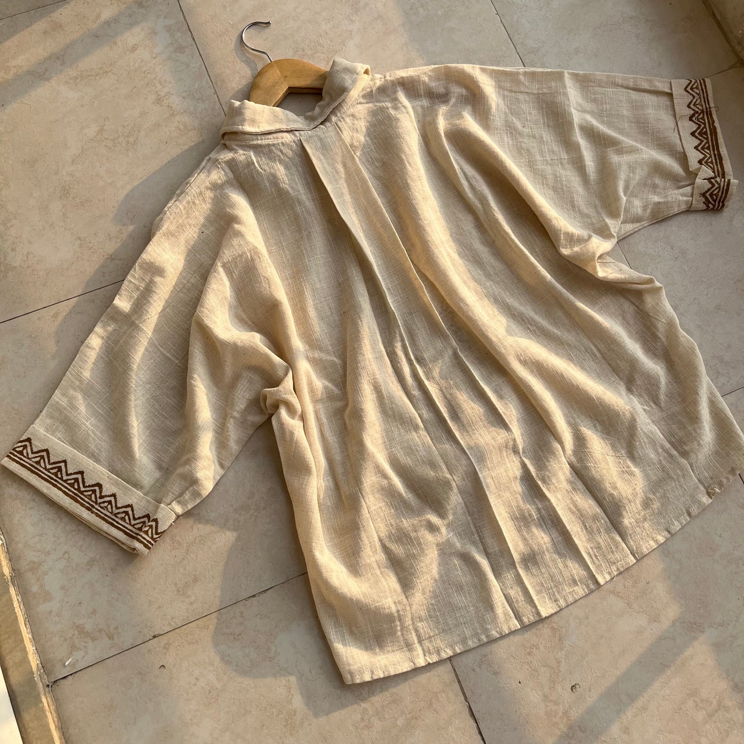 Rahgir Cotton Unisex Shirt - Warm Cream