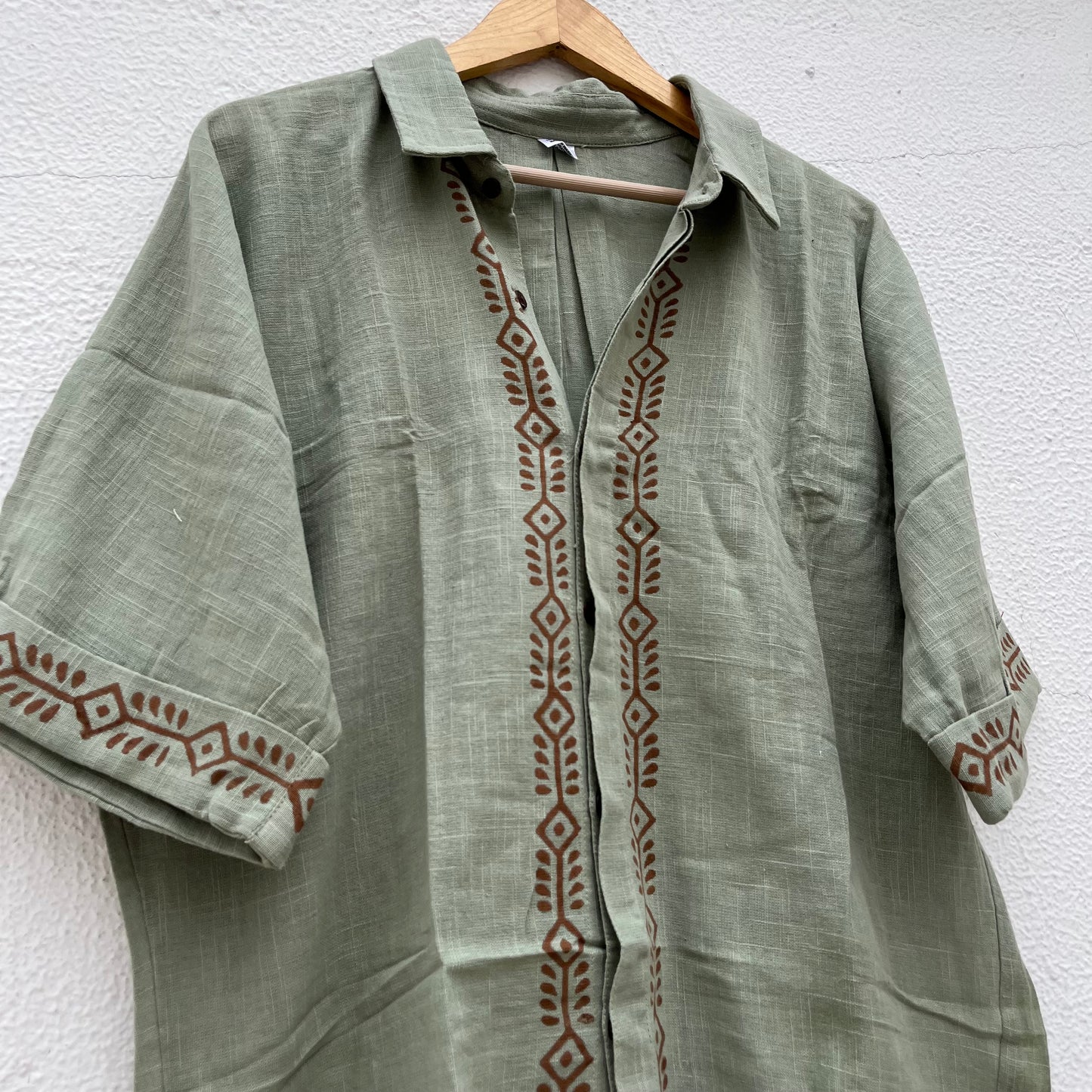 Rahgir Cotton Unisex Shirt 2.0 - Sage Green