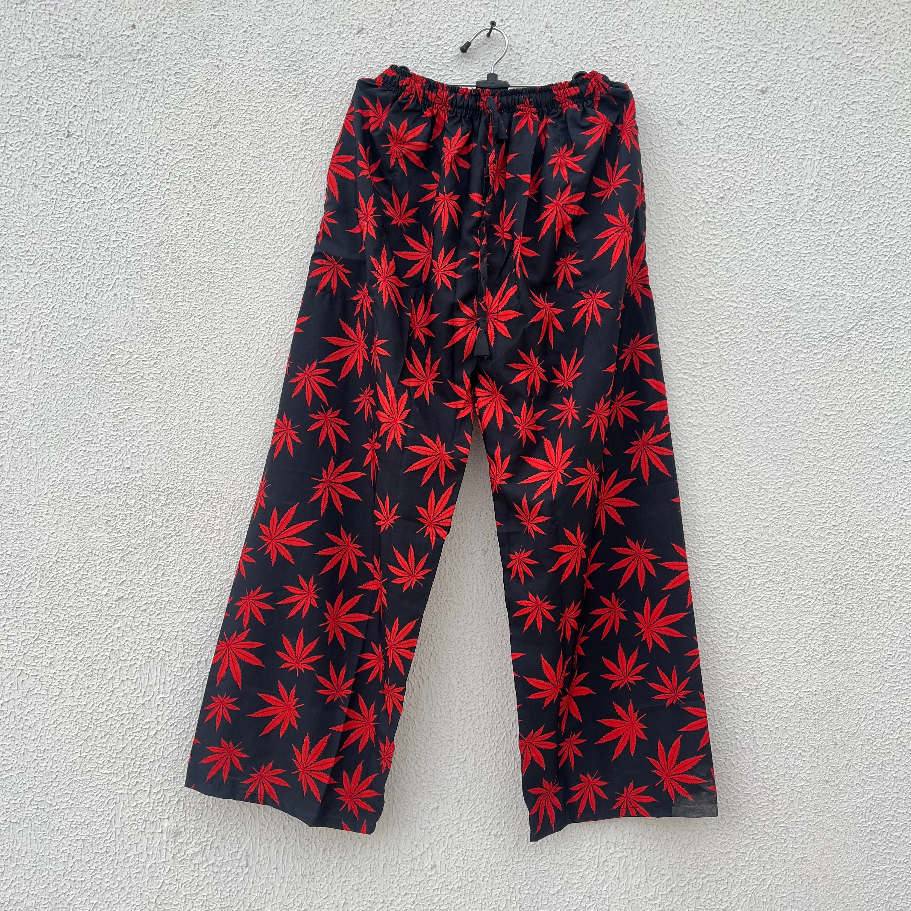 Hemp Leaf Pants - Red - Image 1