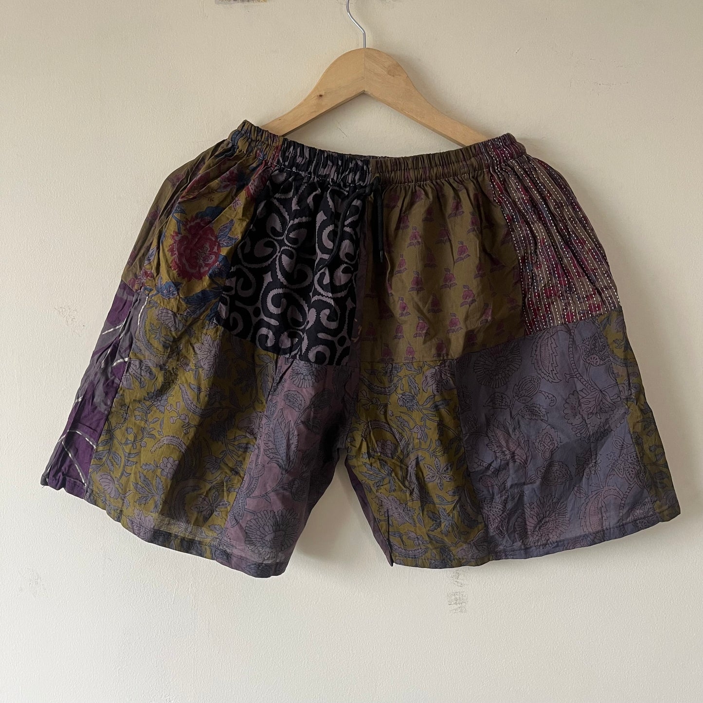 Patchwork Shorts - Wine