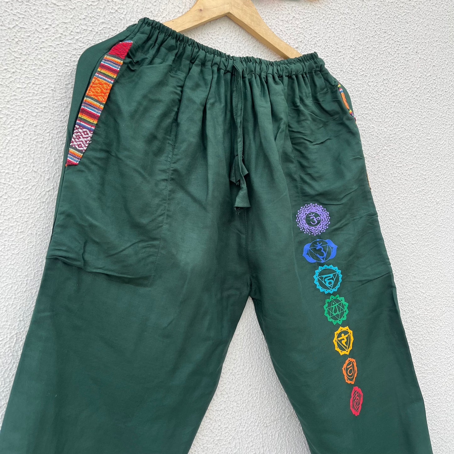 7 Chakra Pants - Dark Green (Multicolour)