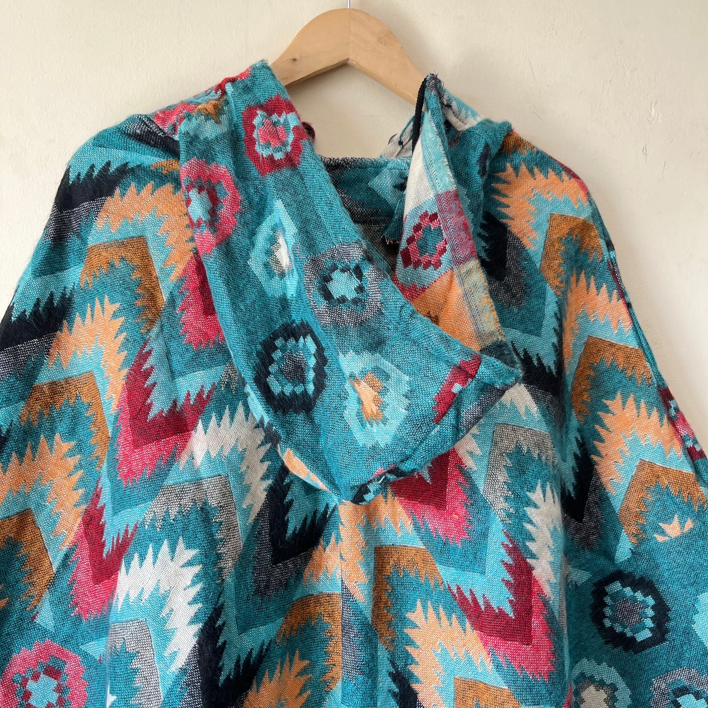 Pahadi Printed Poncho With Hood