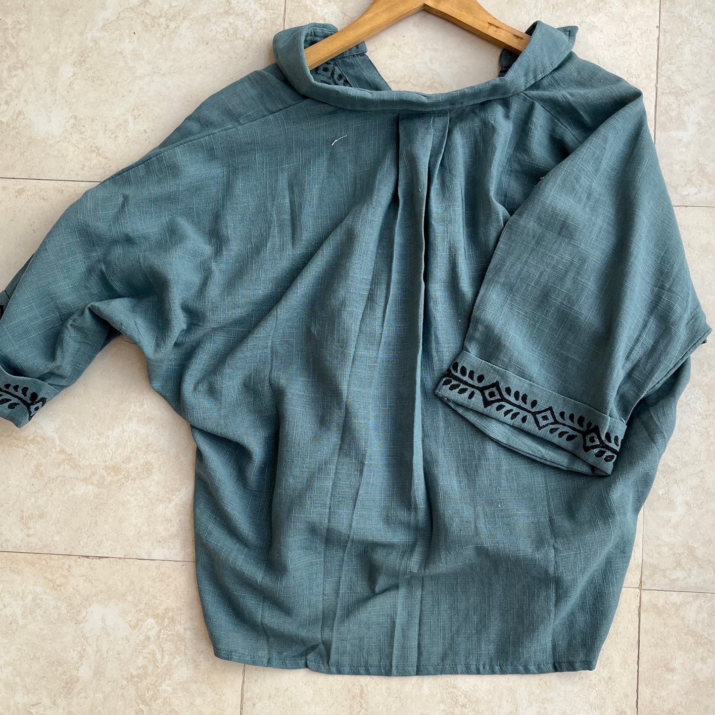 Rahgir Cotton Unisex Shirt - Dusty teal
