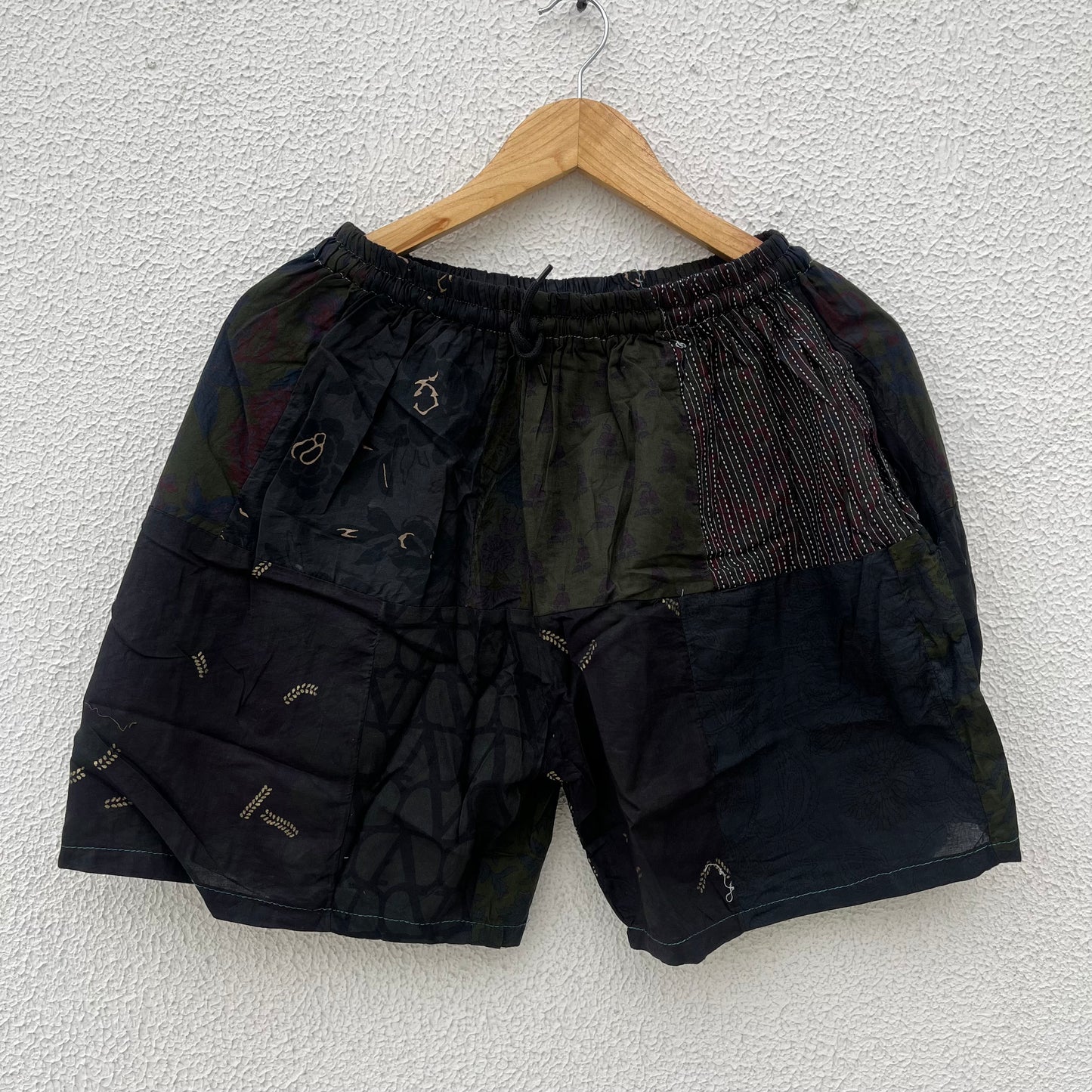 Patchwork Shorts - Black