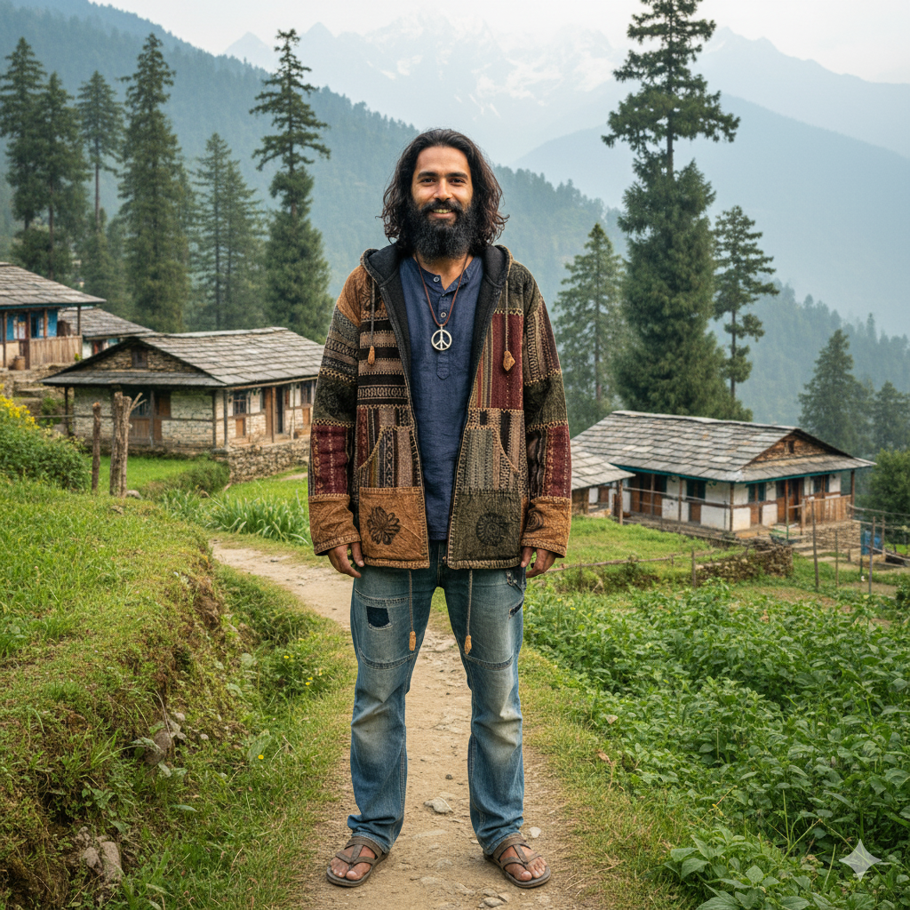 Himalayan Threads Jacket- Rust