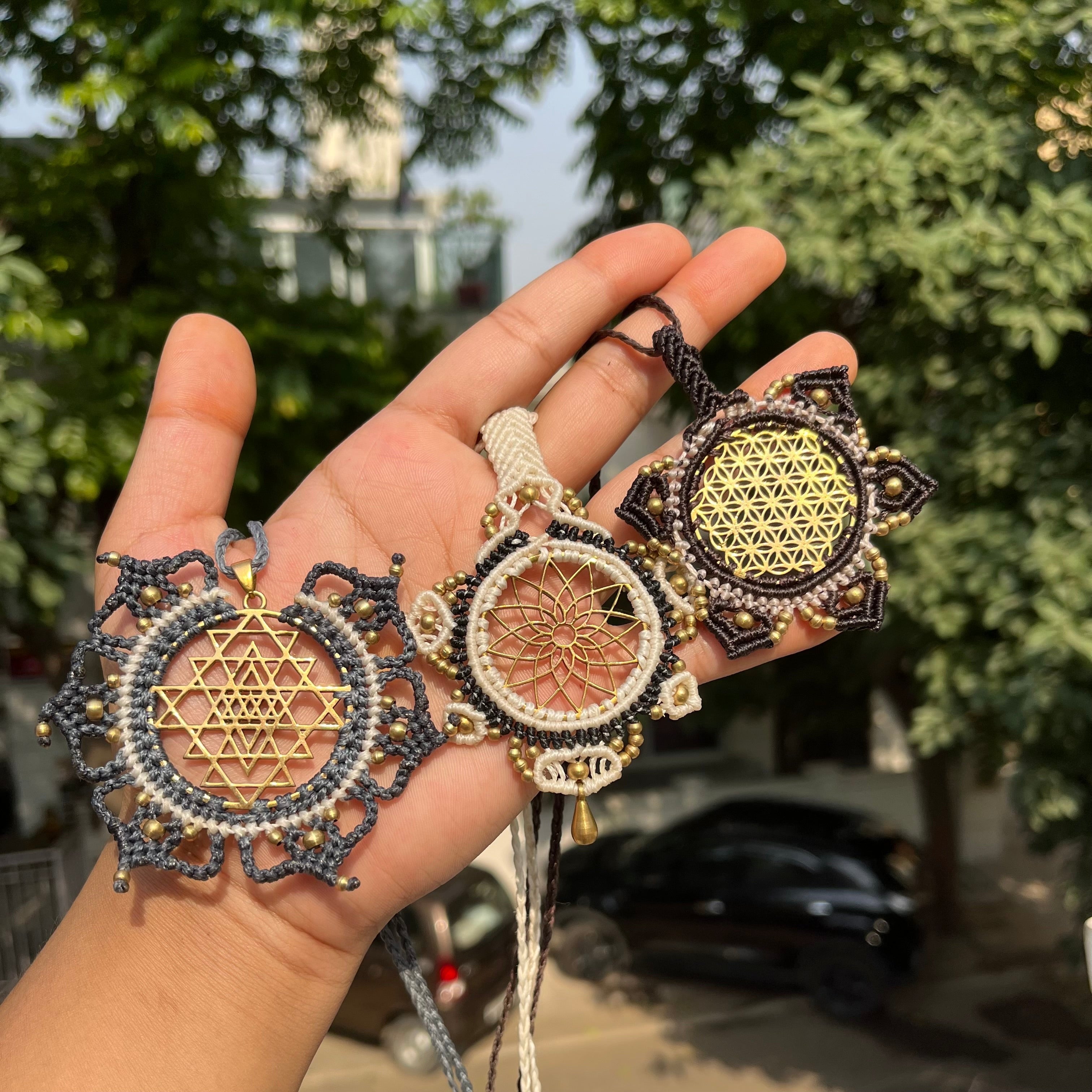 Set of 3 Macrame Necklace