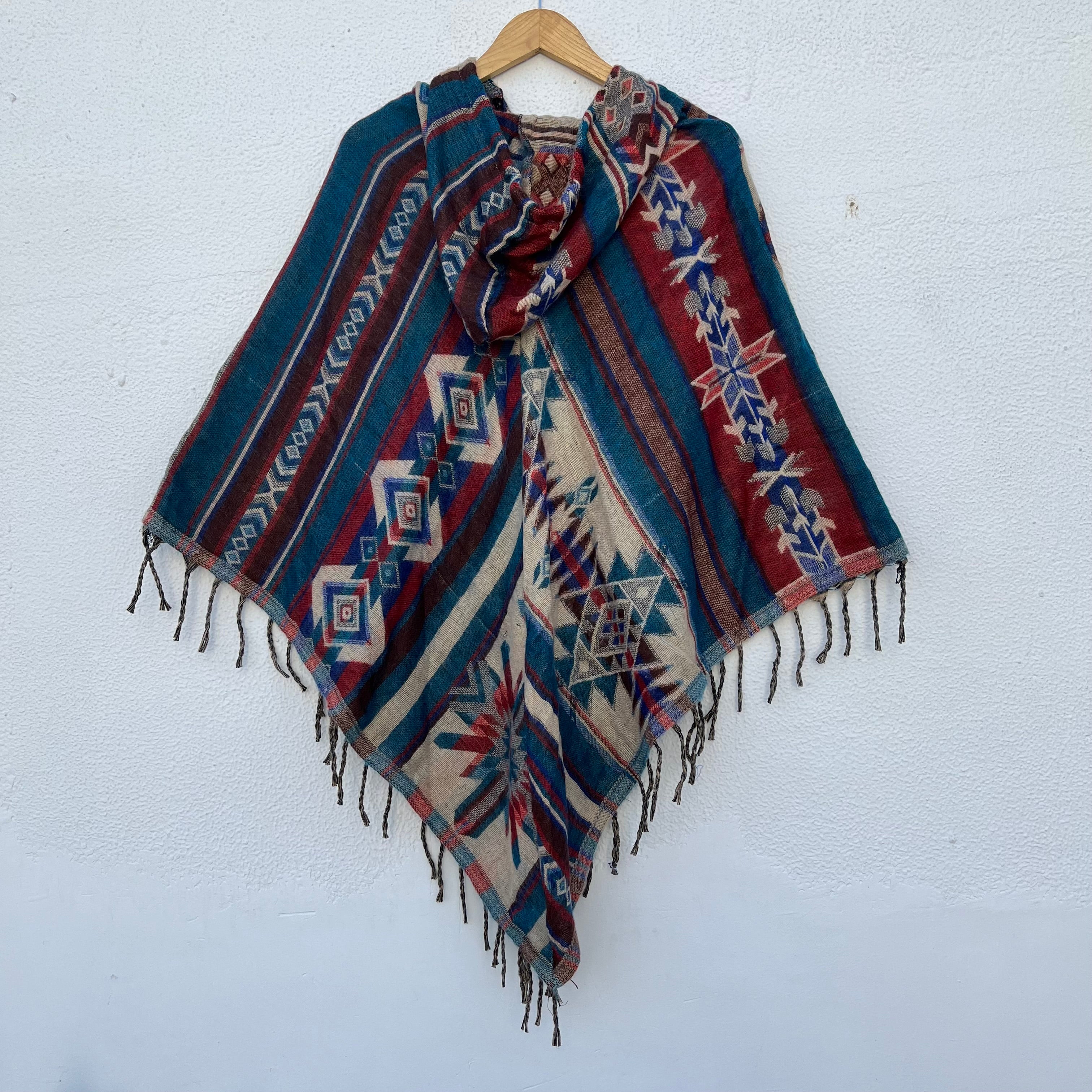 Pahadi Printed Poncho With Hood