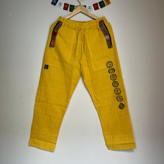 7 Chakra Pants b&w - Yellow