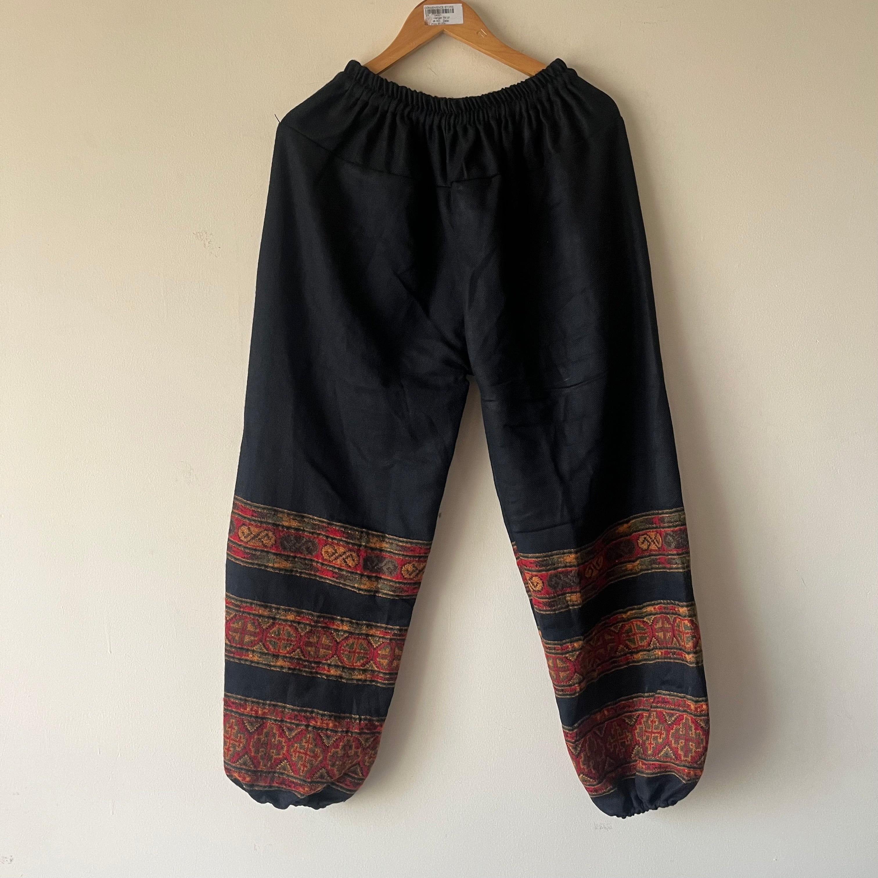 Woollen Kullu 3 Patti Pants- Black