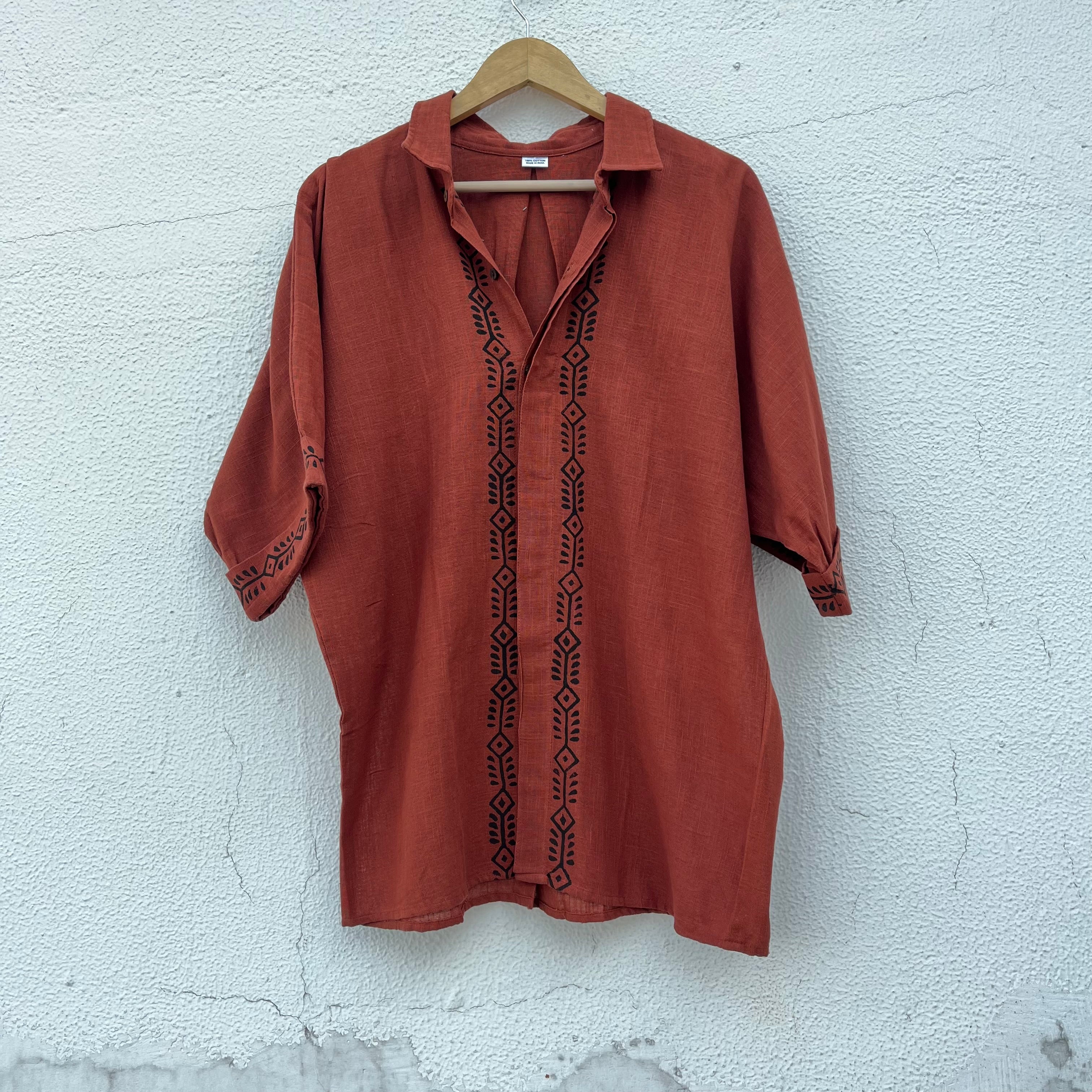 Rahgir Cotton Oversize Shirt 2.0 - Rust Orange