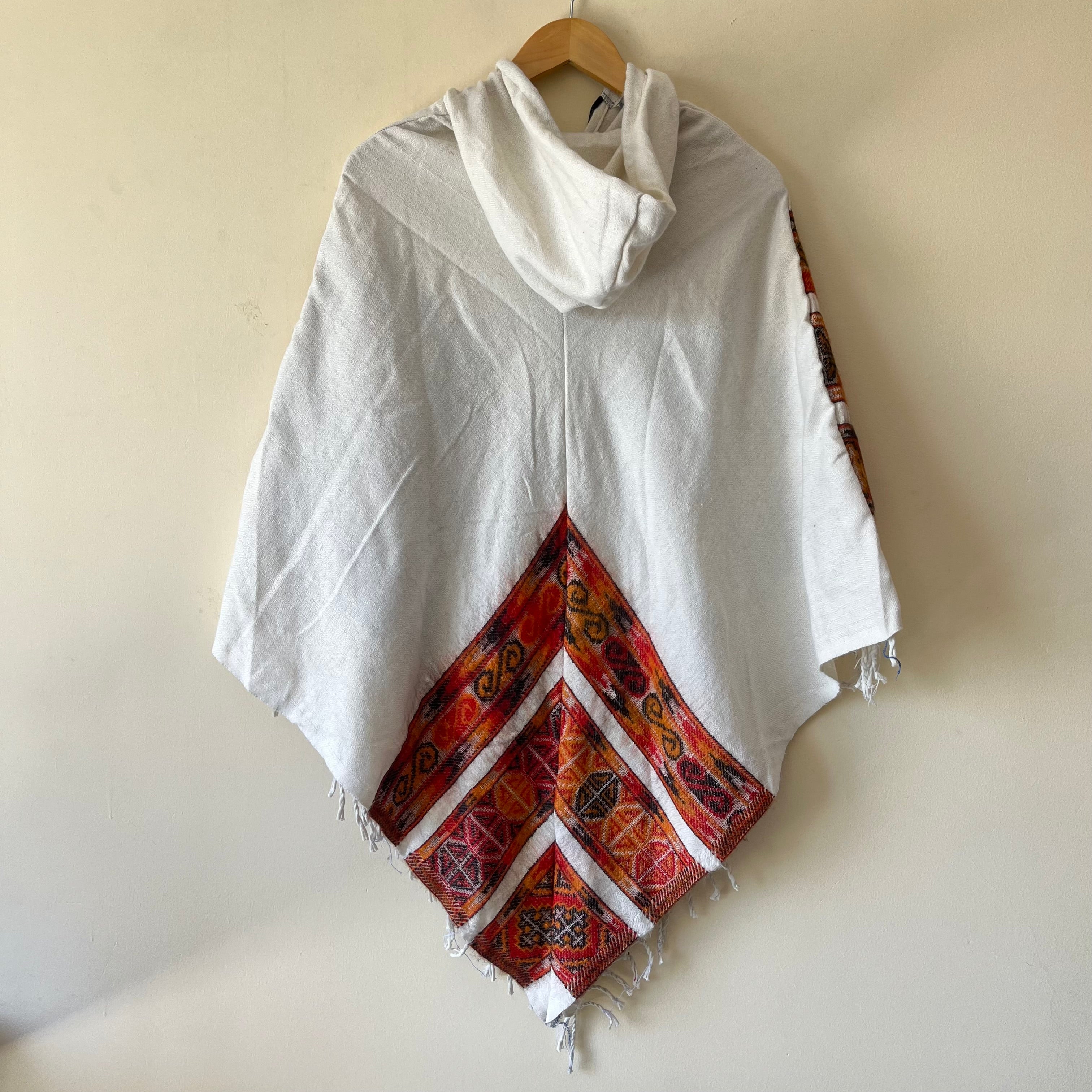Combo Set - 3 Patti Poncho + 3 Patti Pants (White)