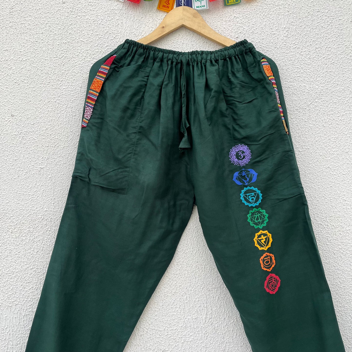 7 Chakra Pants - Dark Green (Multicolour)