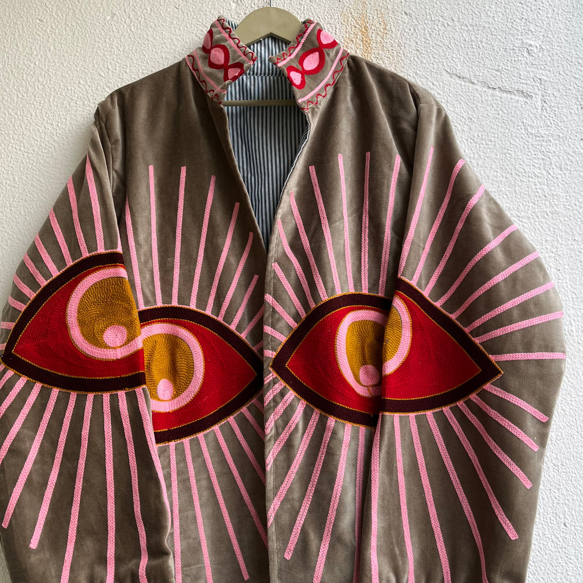 Jaipuri Thread Velvet Jacket- Eye
