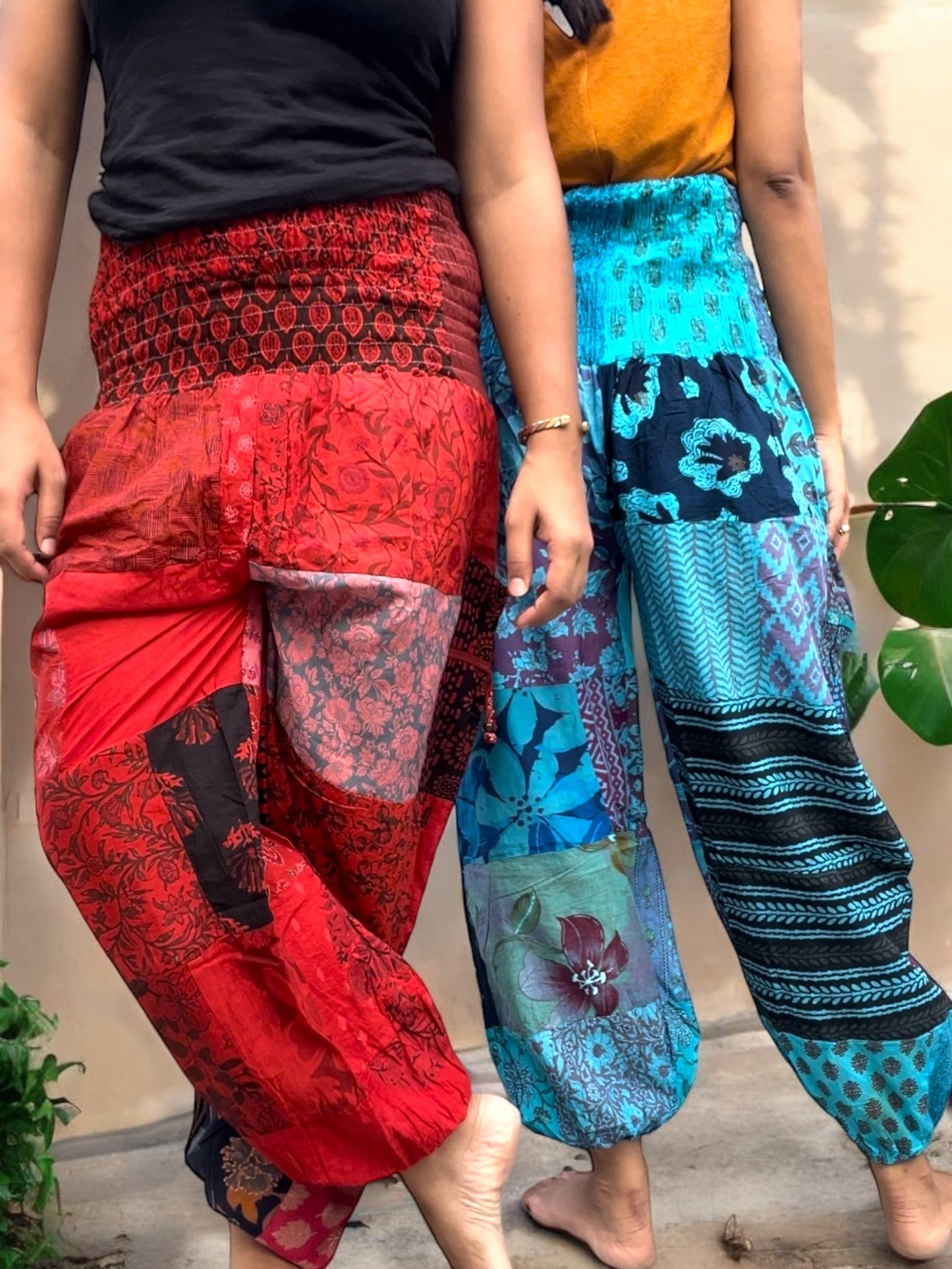 Patchwork Pants - Kansai Pattern (Red)