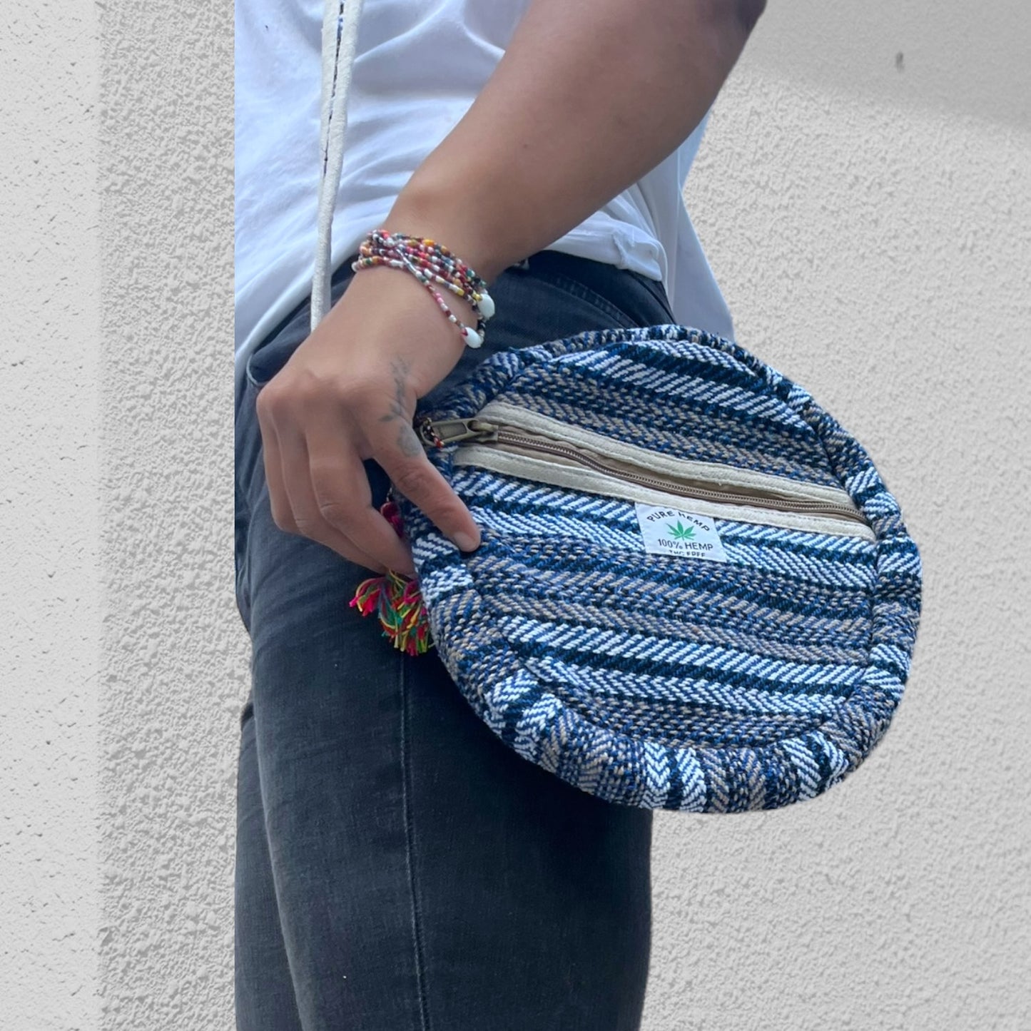 Round Sling Bag - Blue