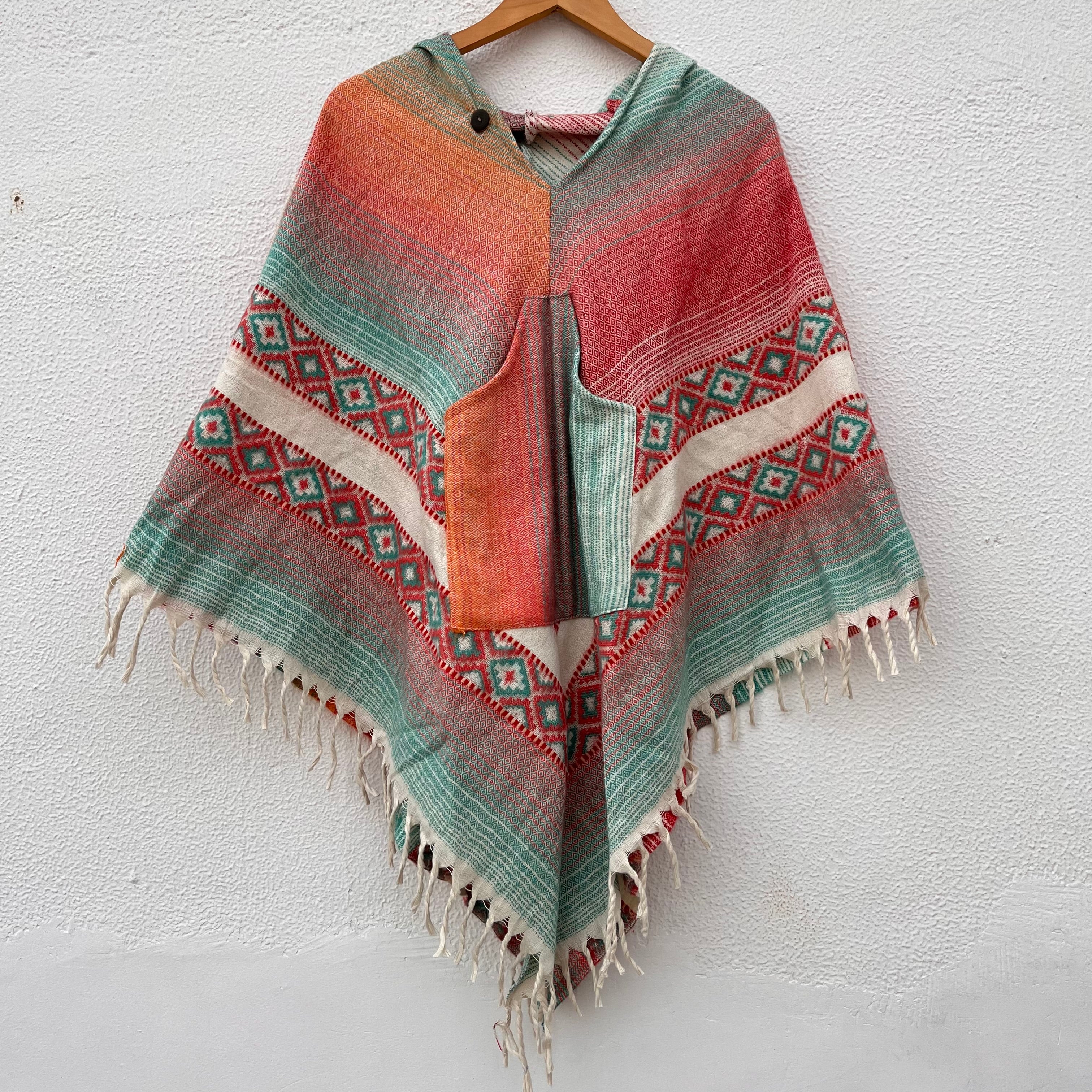 Pahadi Printed Poncho With Hood