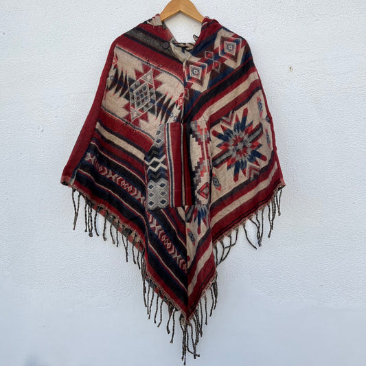 Pahadi Printed Poncho With Hood