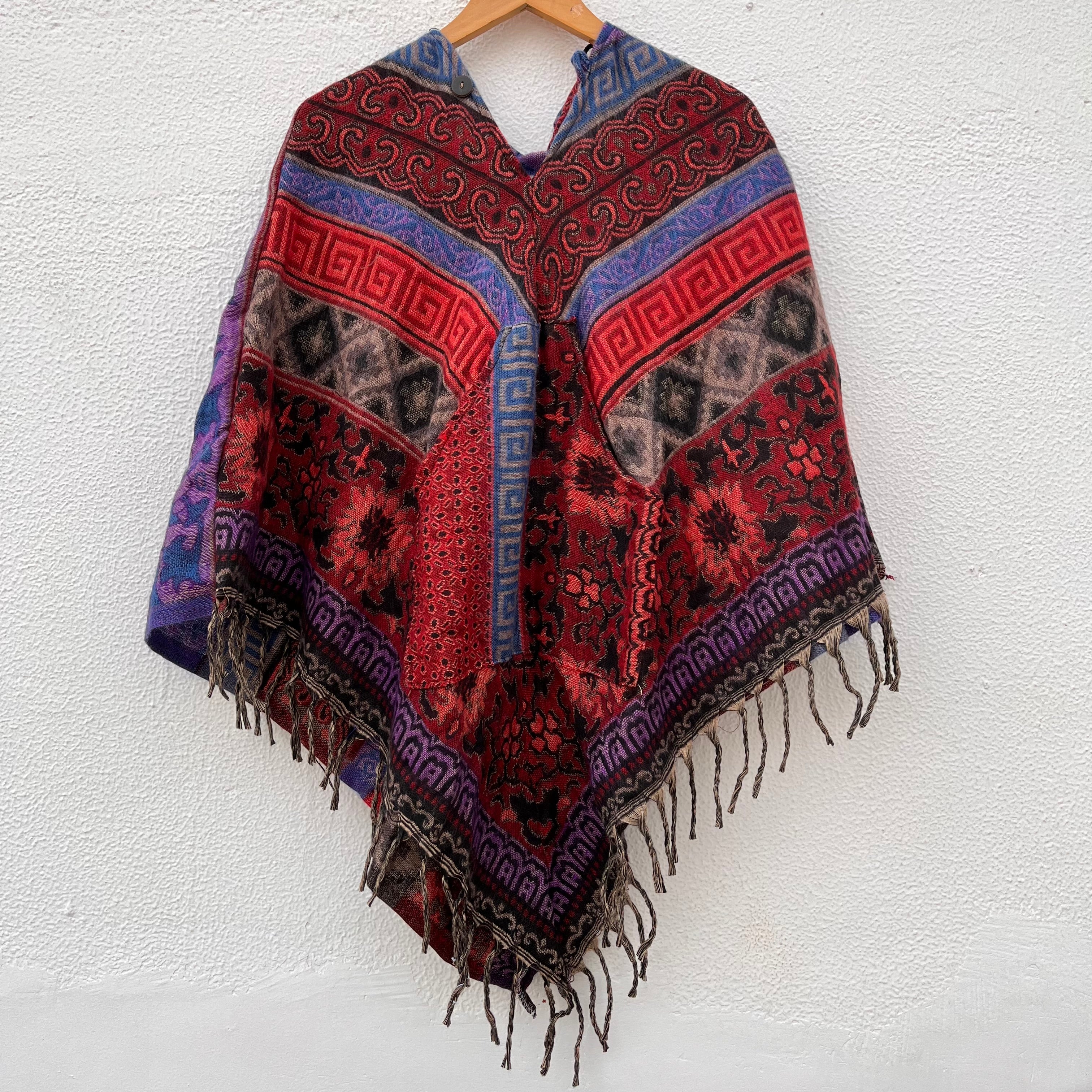 Pahadi Printed Poncho With Hood