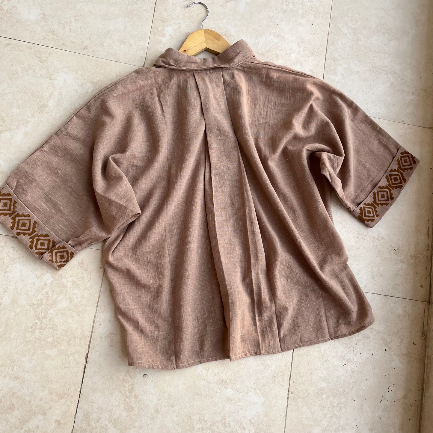 Rahgir Cotton Unisex Shirt - Light Sand