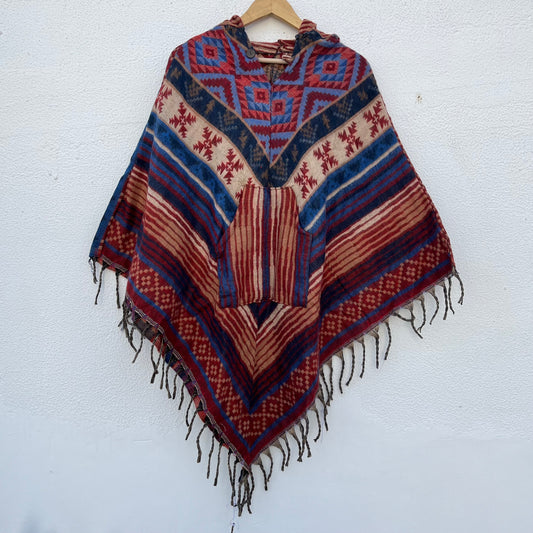 Pahadi Printed Poncho With Hood