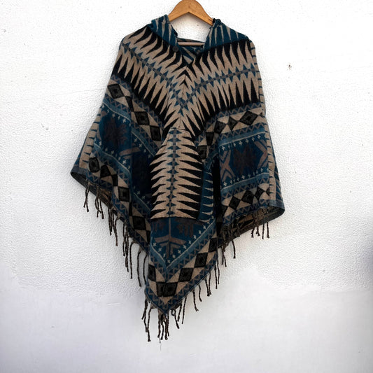 Pahadi Printed Poncho With Hood
