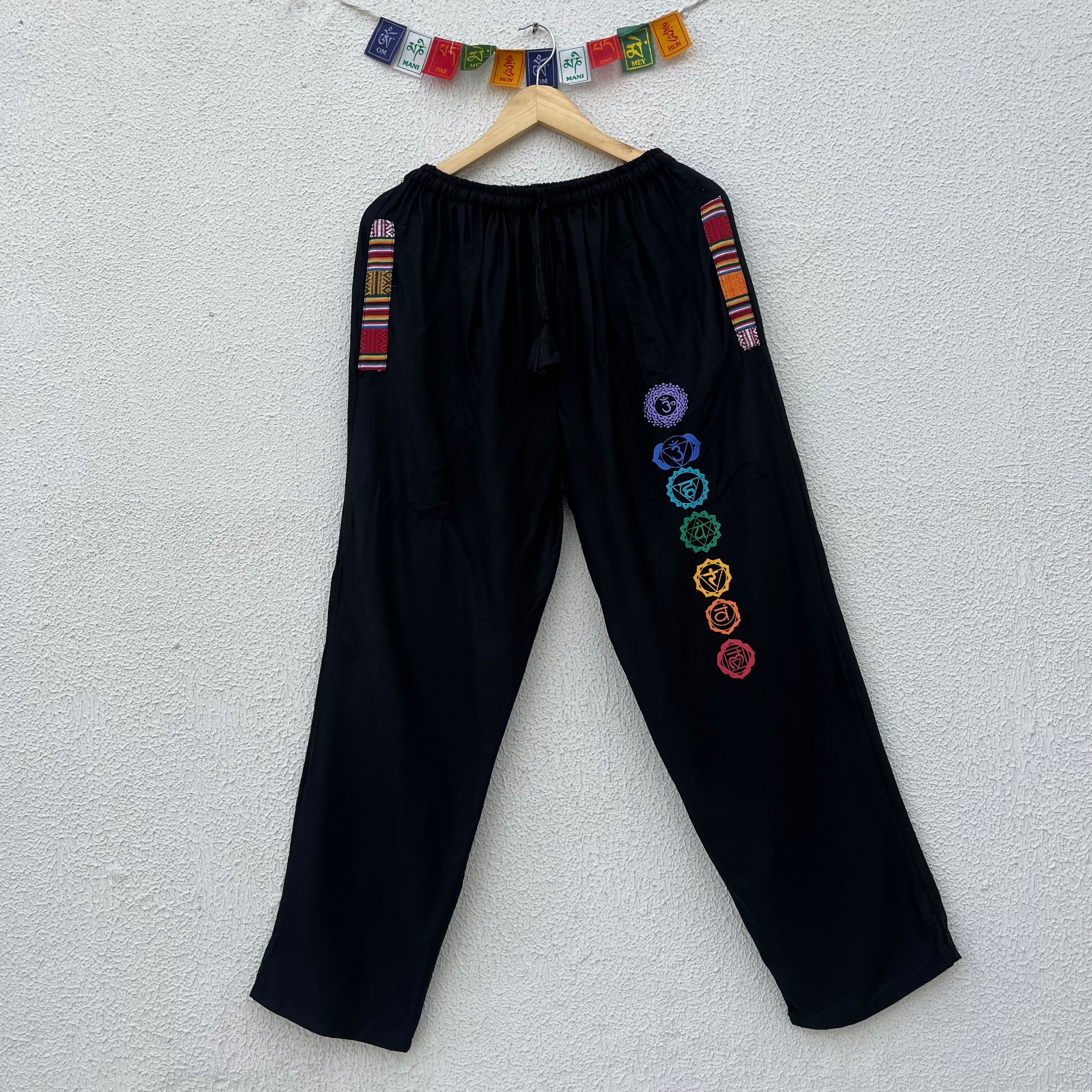 7 Chakra Pants - Black (Multicolour)