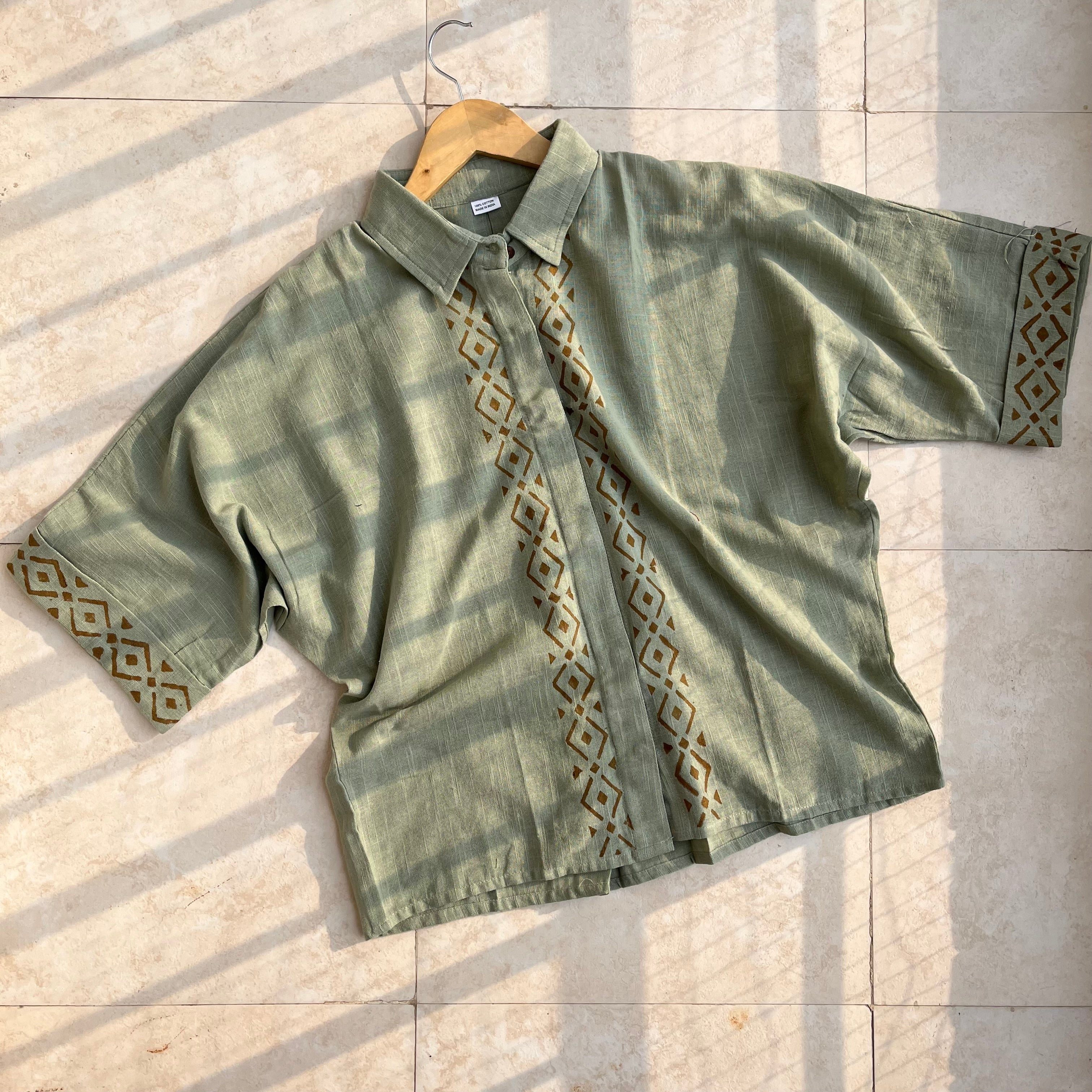 Rahgir Cotton Shirt - Sage Green