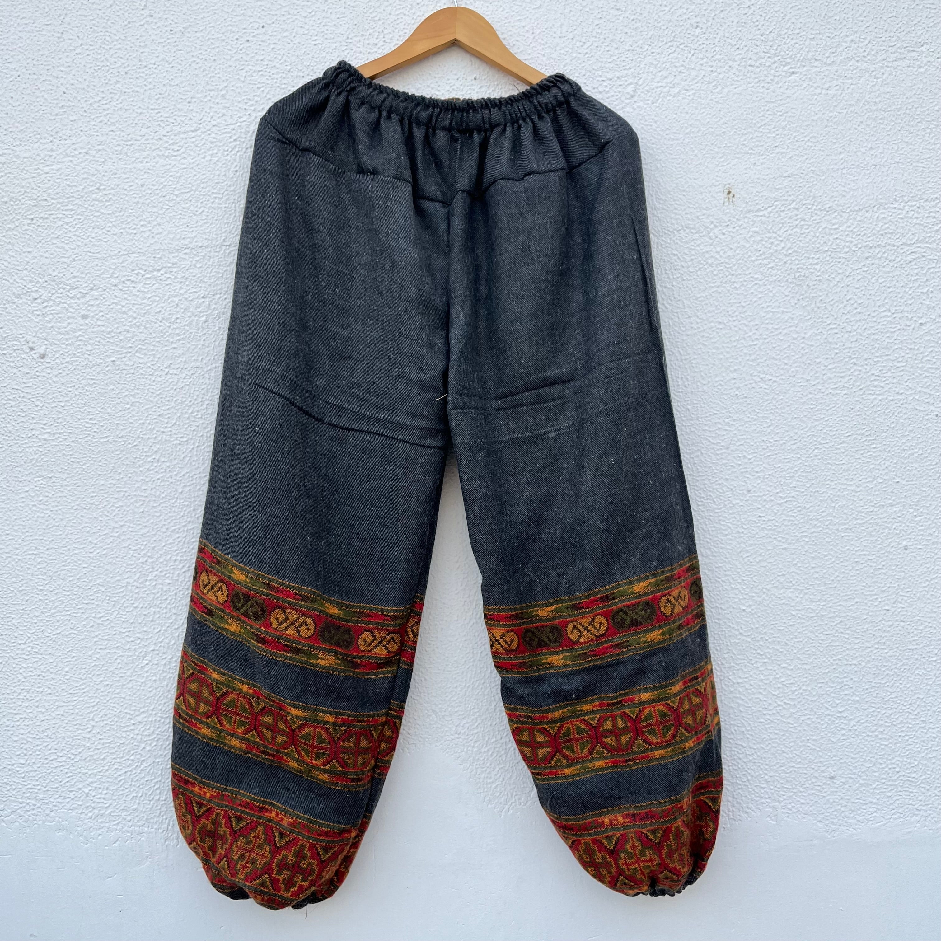 Woollen Kullu 3 Patti Pants- Charcoal