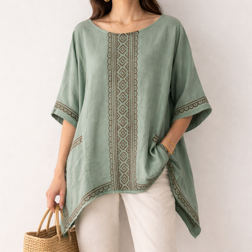 Bairan Cotton Top- Sage Green