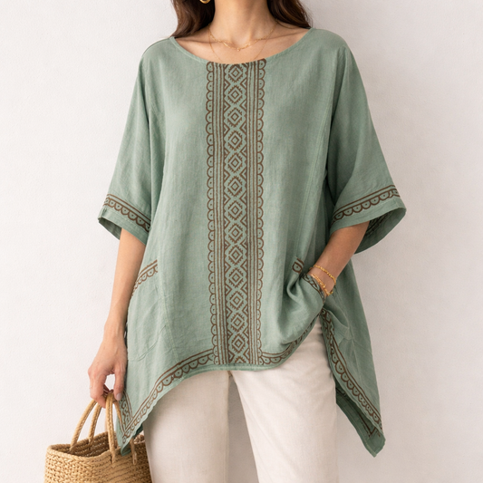 Bairan Cotton Top- Sage Green