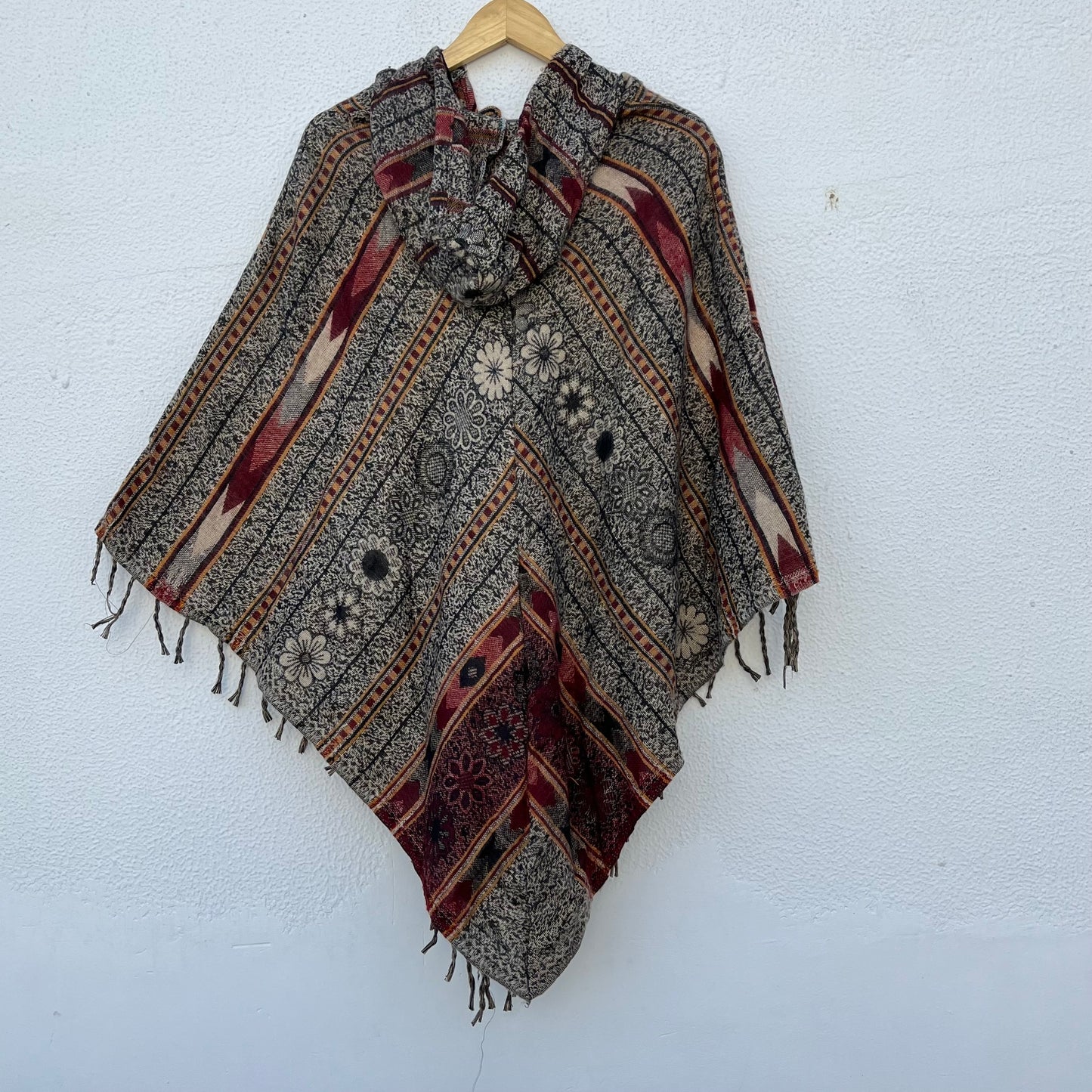 Pahadi Printed Poncho With Hood