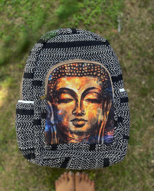 Hemp Backpack- Small ( Buddha Digital Print)