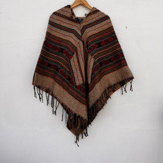 Pahadi Printed Poncho With Hood