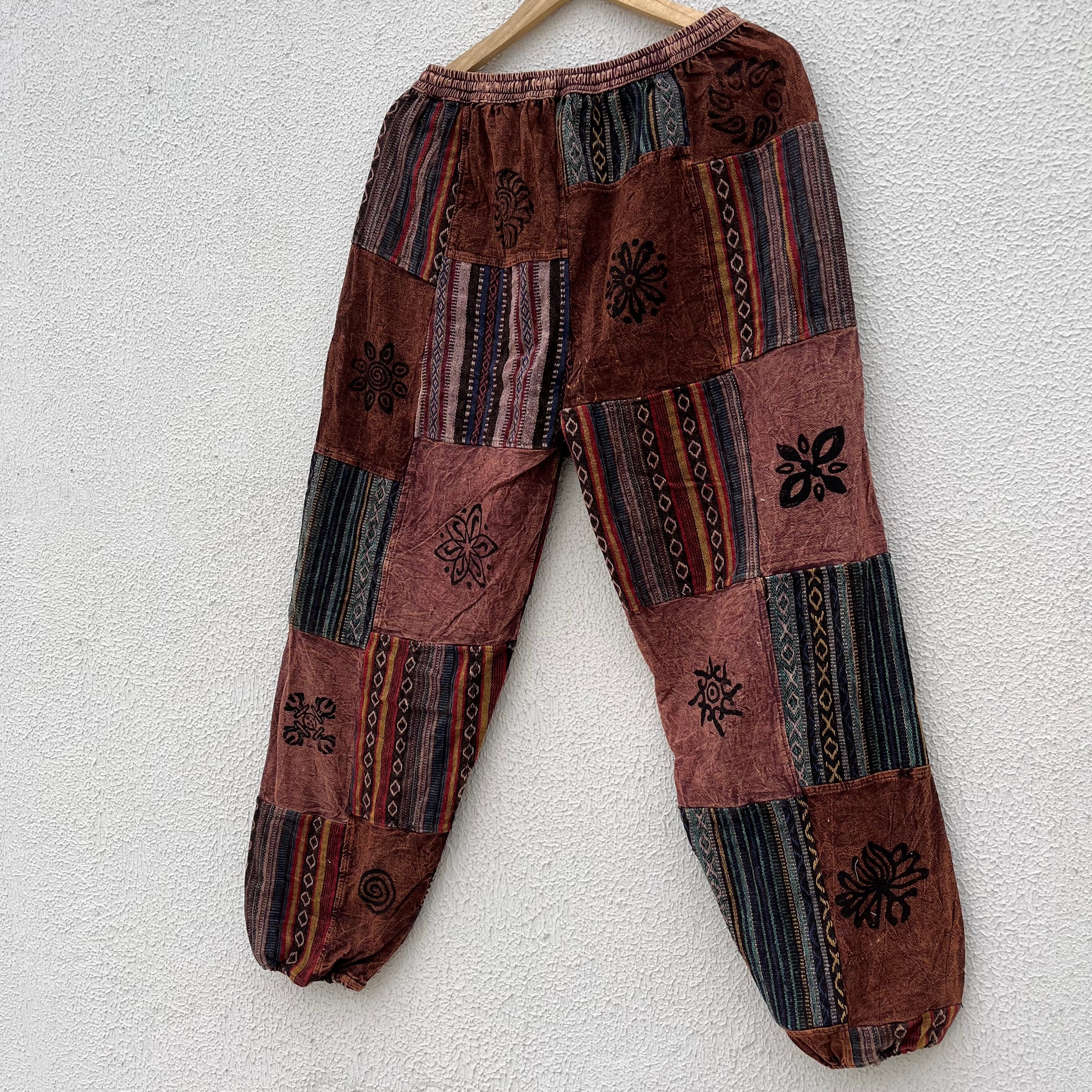 Himalayan Patchwork Pants - Coffee