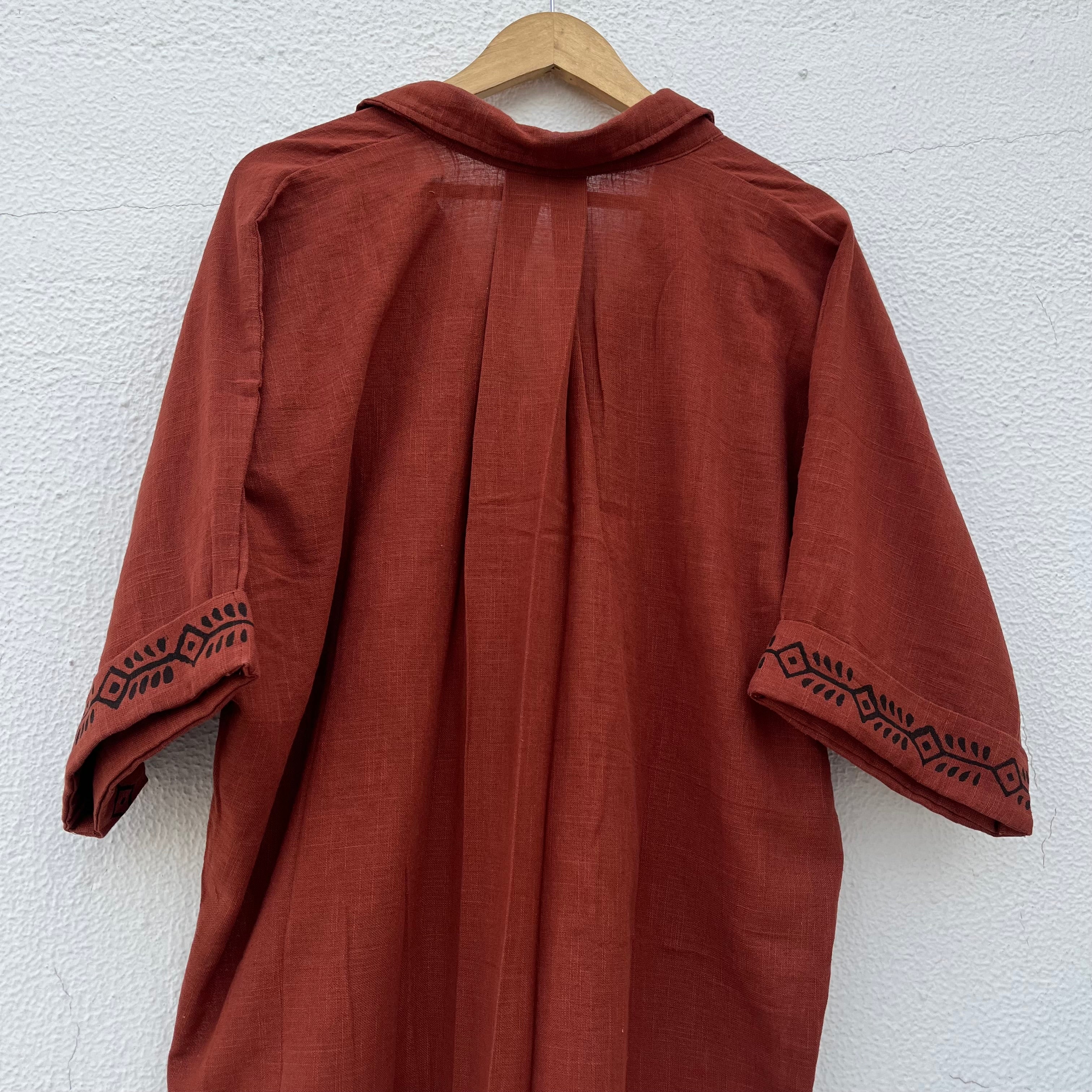 Rahgir Cotton Oversize Shirt 2.0 - Rust Orange
