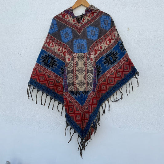 Pahadi Printed Poncho With Hood