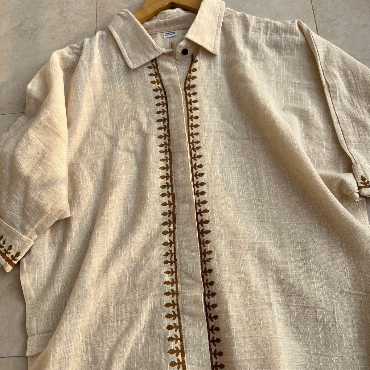 Rahgir Cotton Unisex Shirt - Warm Cream