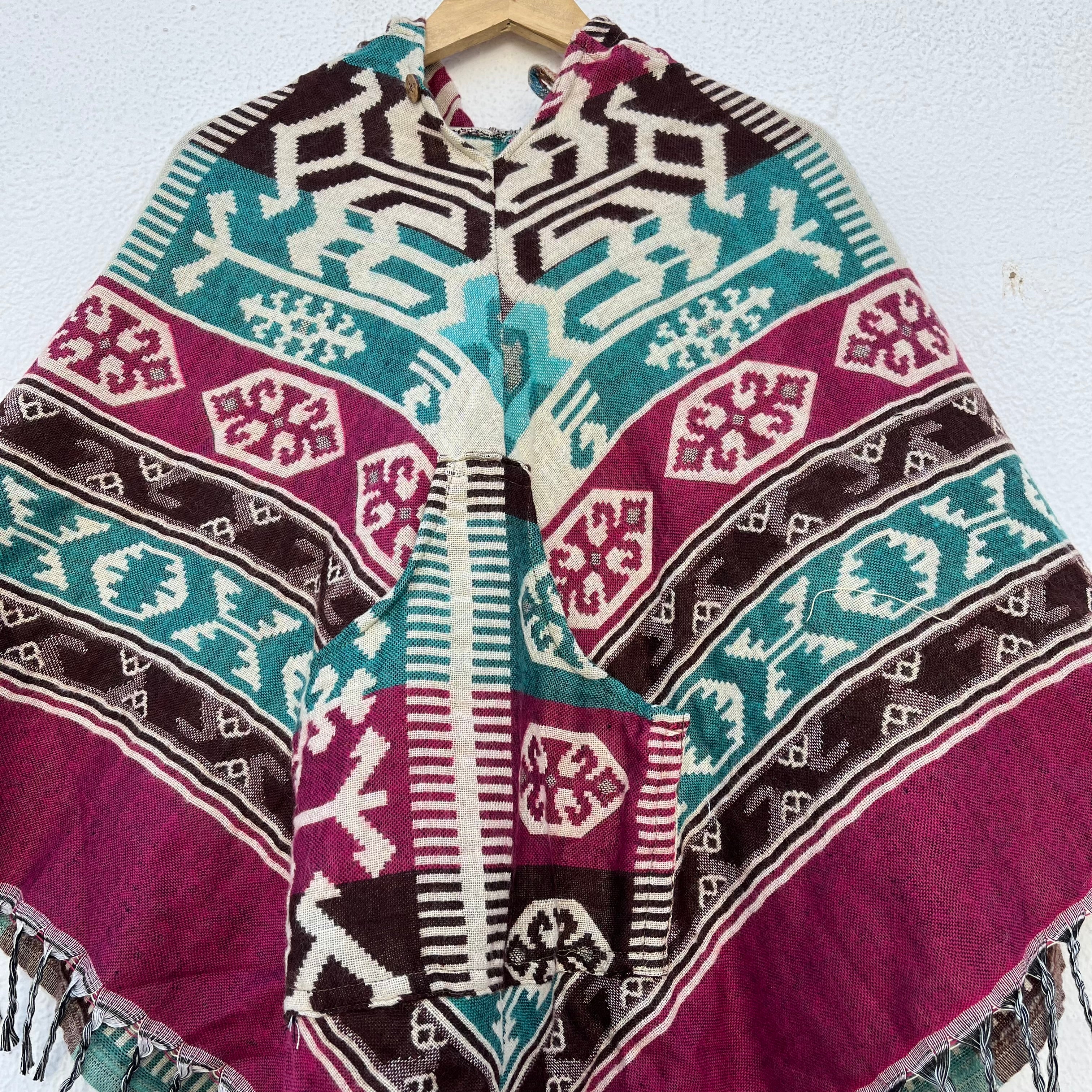 Pahadi Printed Poncho With Hood