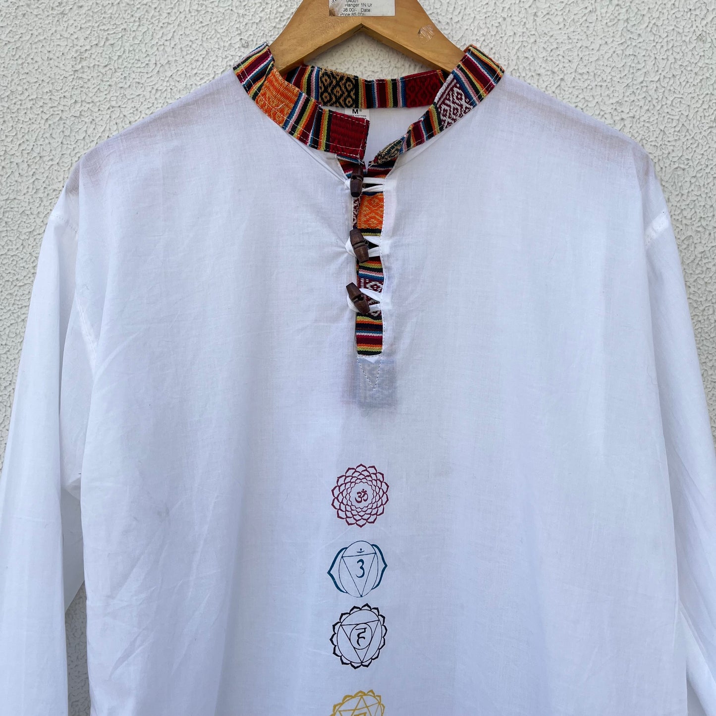 7 Chakra Kurta - White (Mulicolour Chakra)
