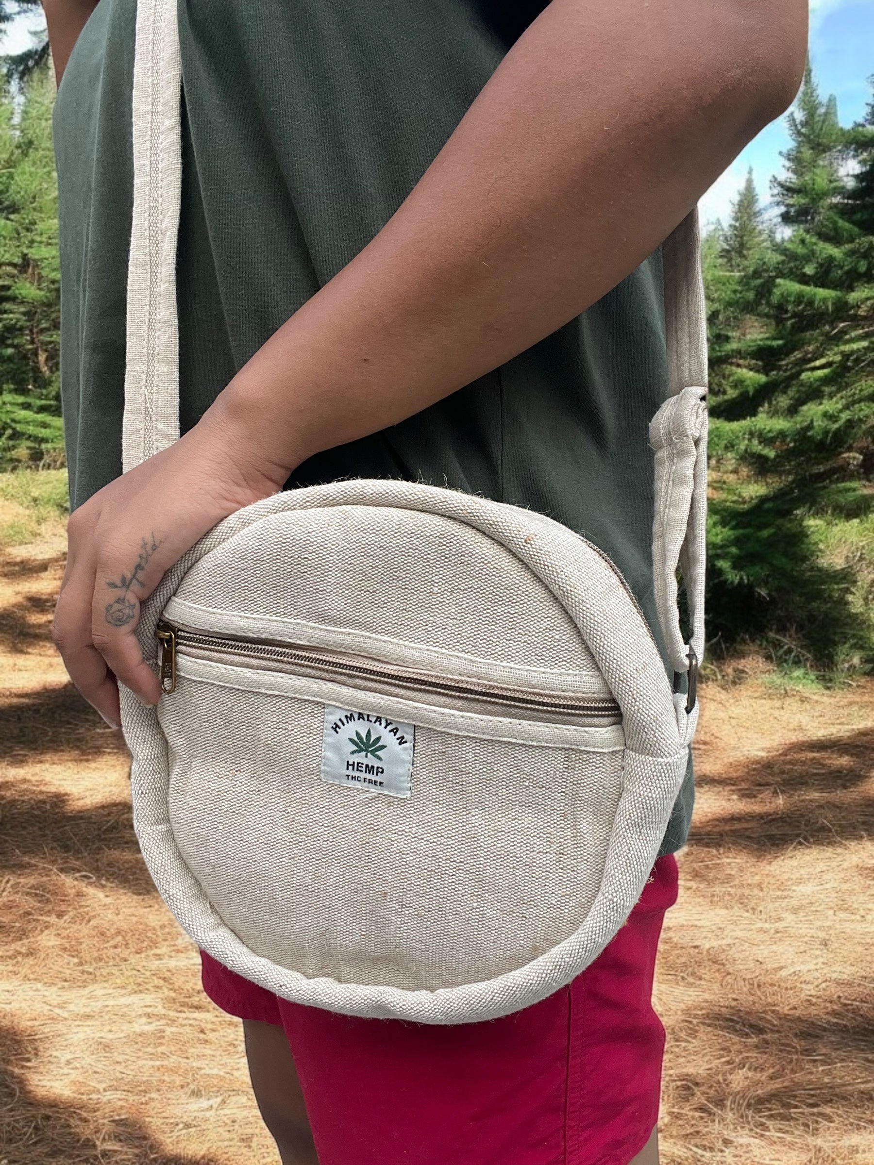 Round Sling Bag - Beige