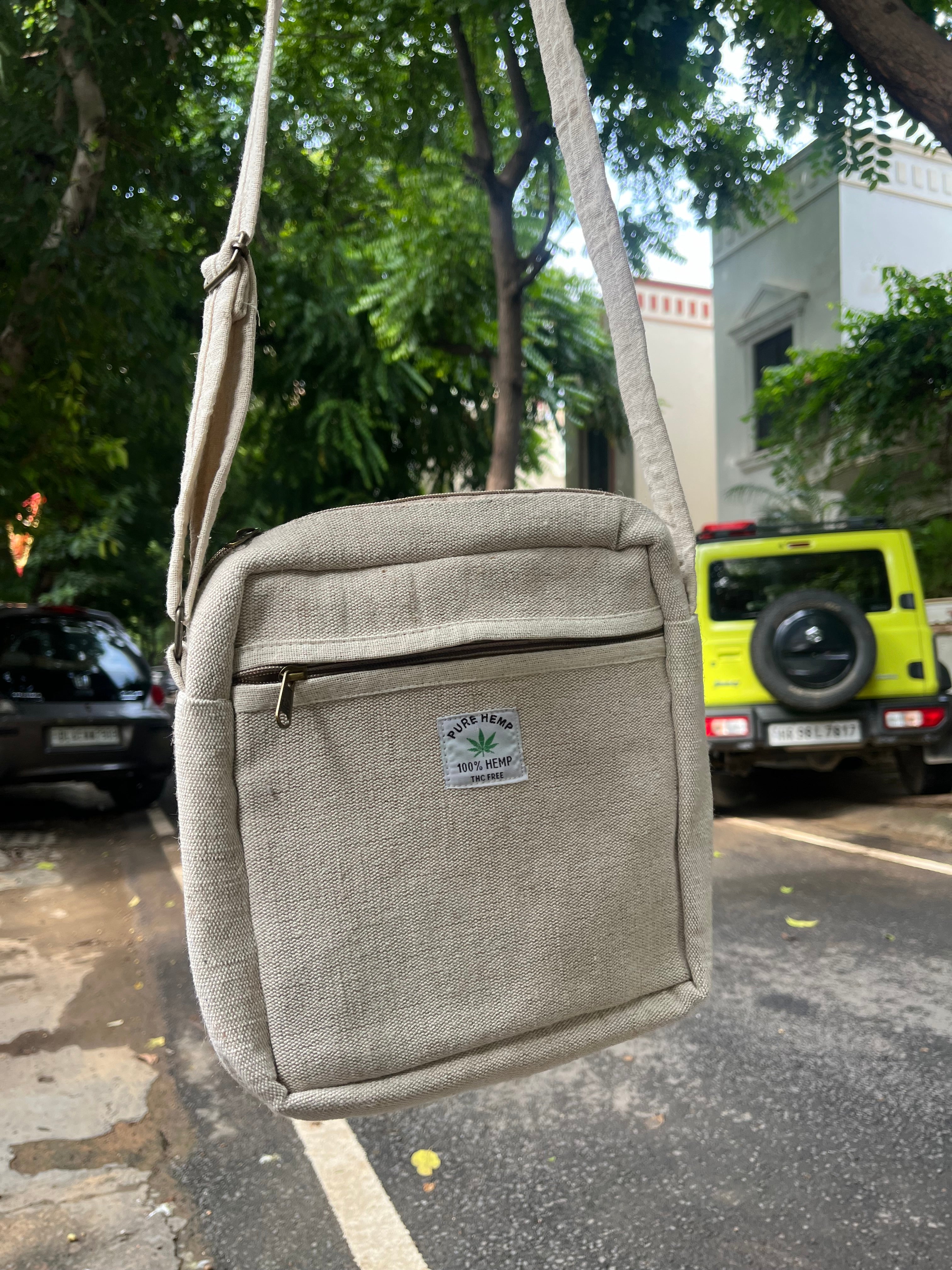 Square Sling Bag - Beige