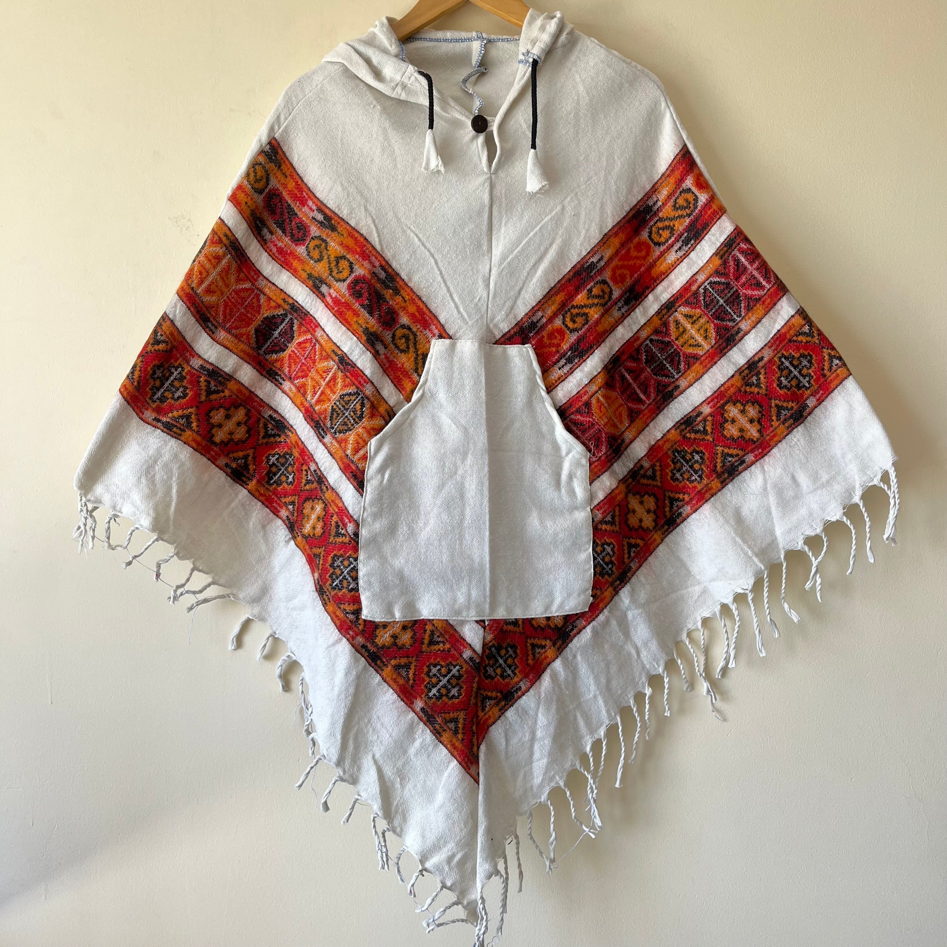 Combo Set - 3 Patti Poncho + 3 Patti Pants (White)
