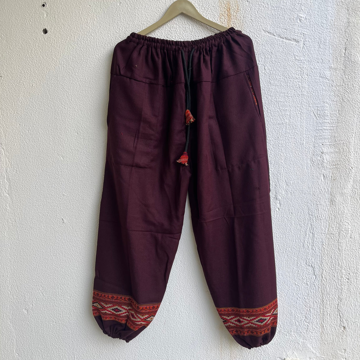 Woollen Pahadi Kullu Pants- Maroon