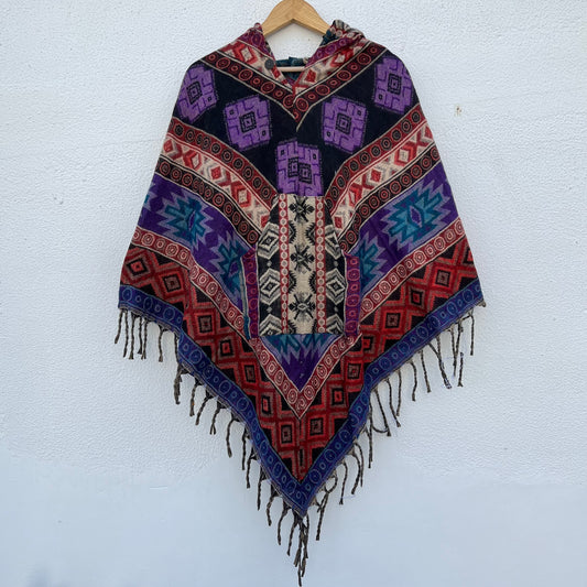 Pahadi Printed Poncho With Hood